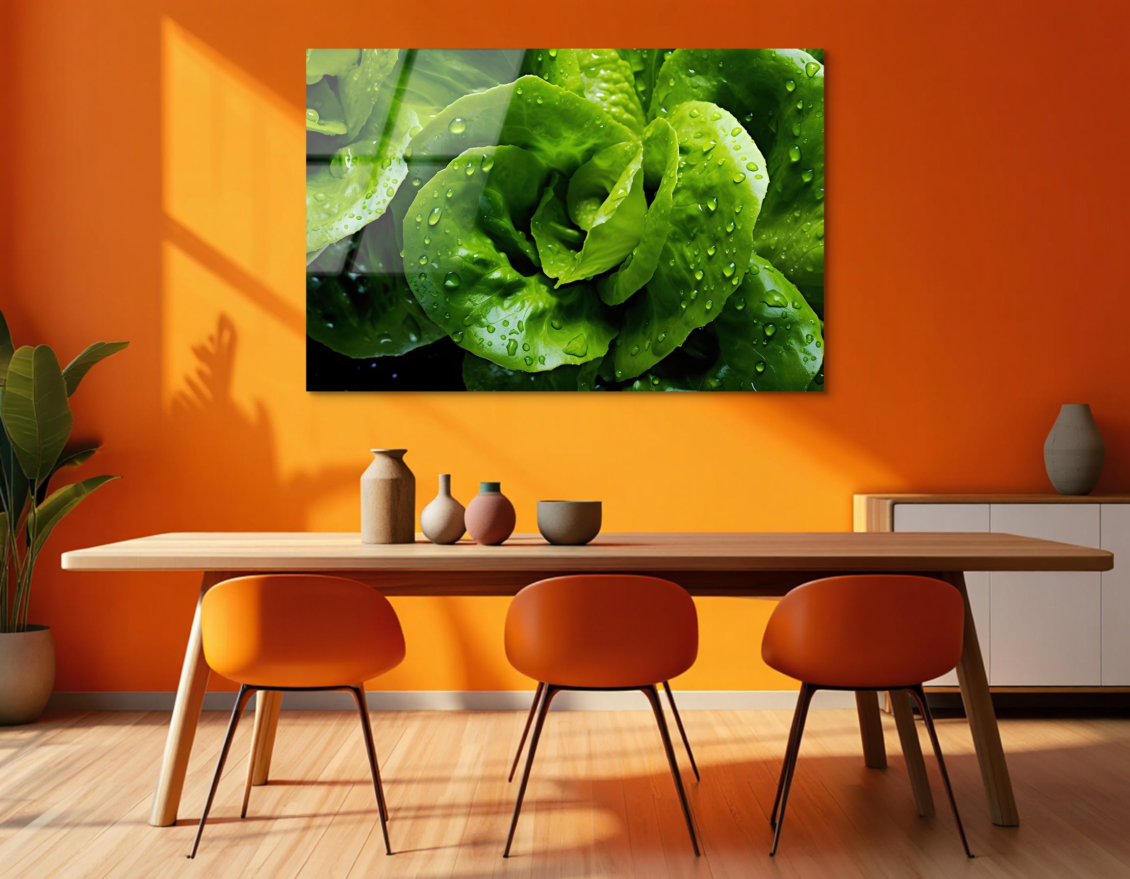 Fresh Lettuce Close-Up | Premium HD Metal Wall Art