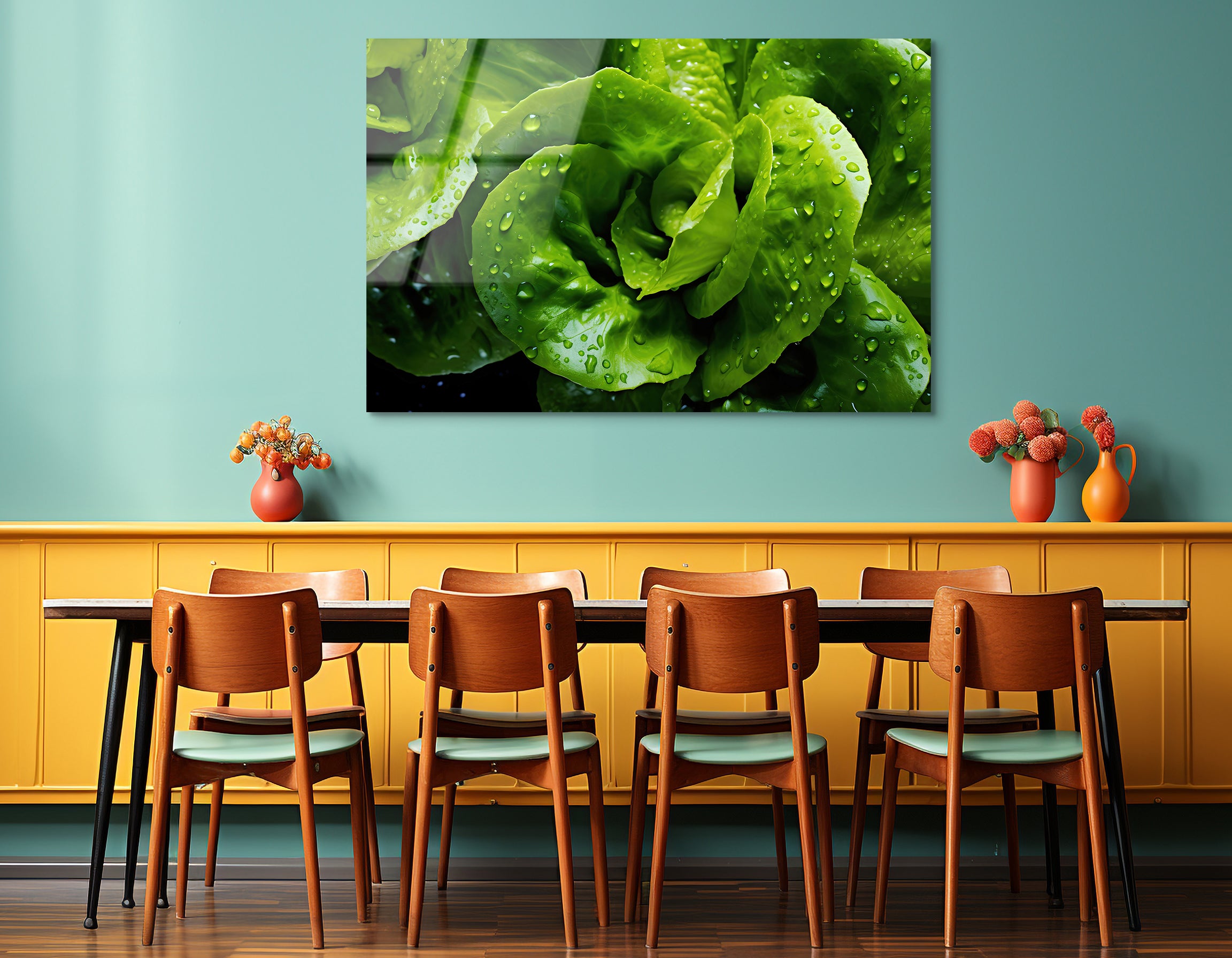 Fresh Lettuce Close-Up | Premium HD Metal Wall Art