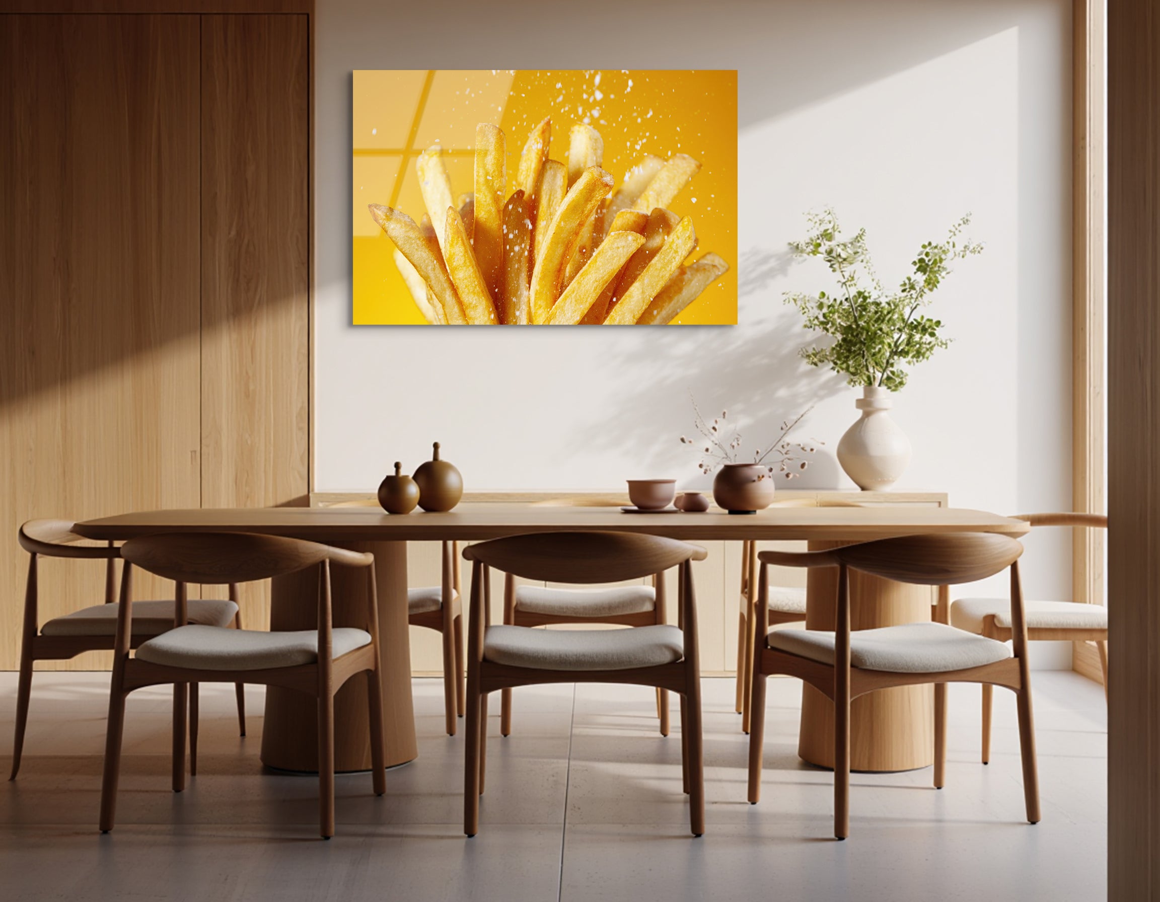 Salted French Fries Close-Up | Premium HD Metal Wall Art