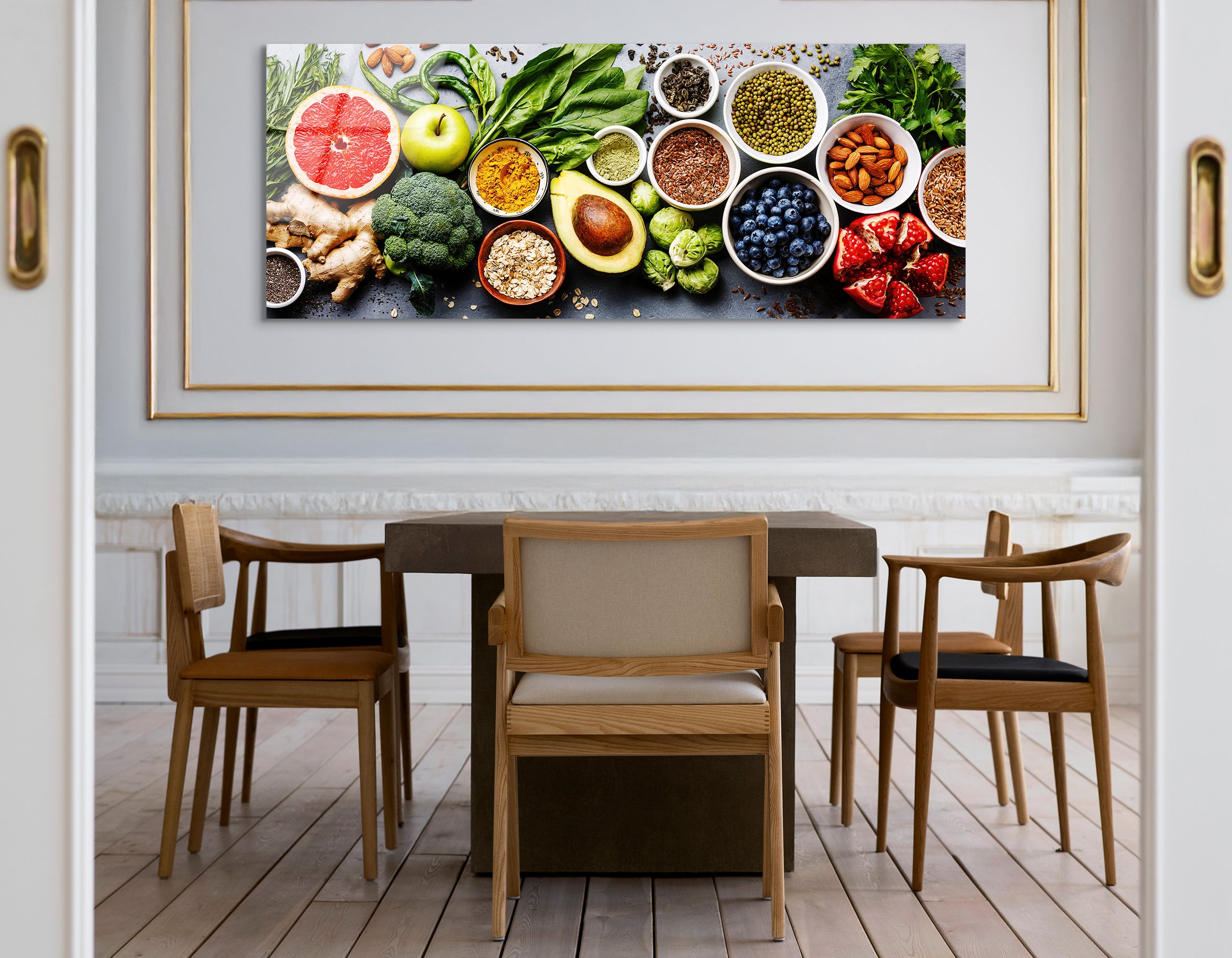 Healthy Food Selection | Premium HD Metal Wall Art
