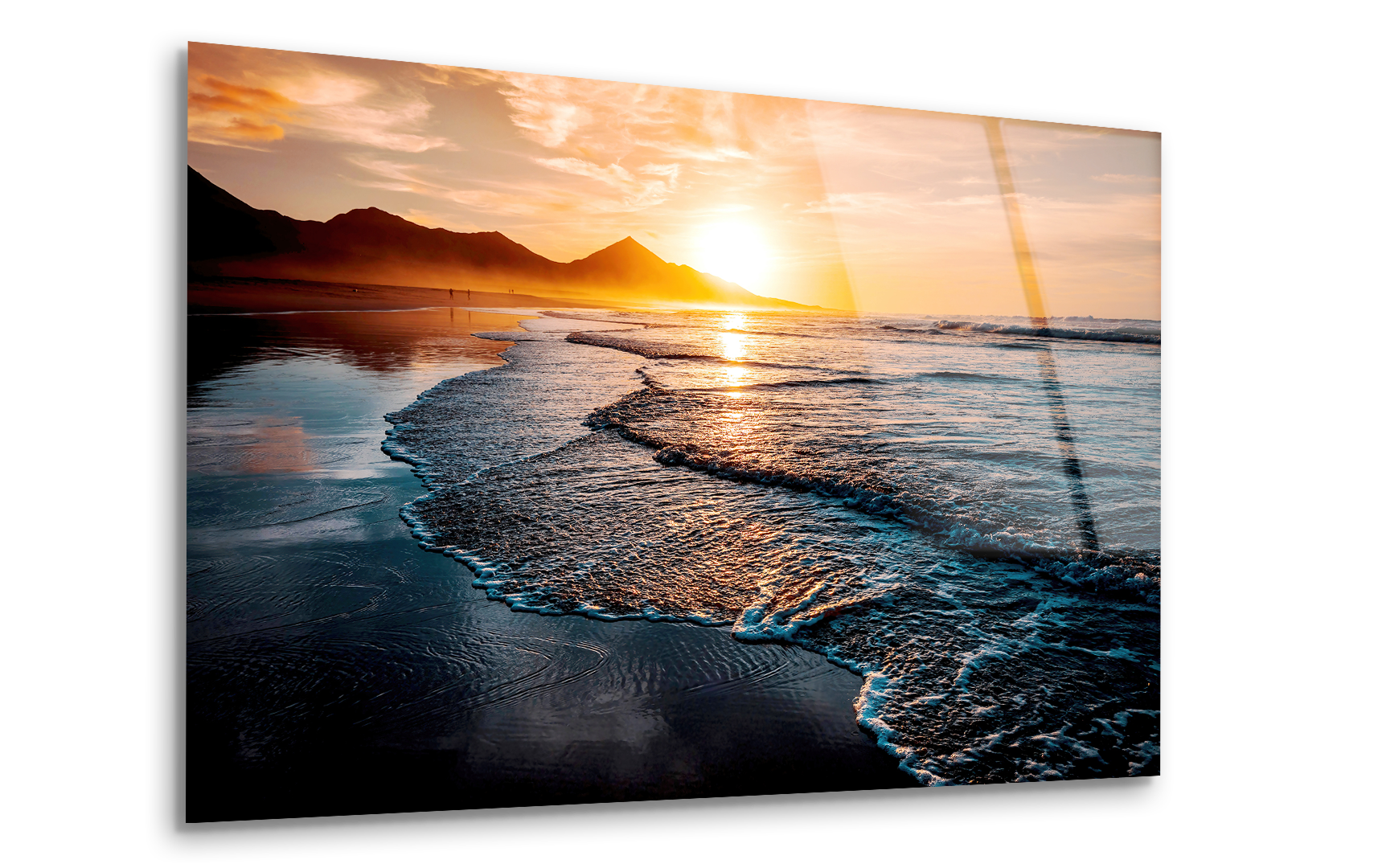 Amazing Beach Sunset with Endless Horizon | Premium HD Metal Wall Art