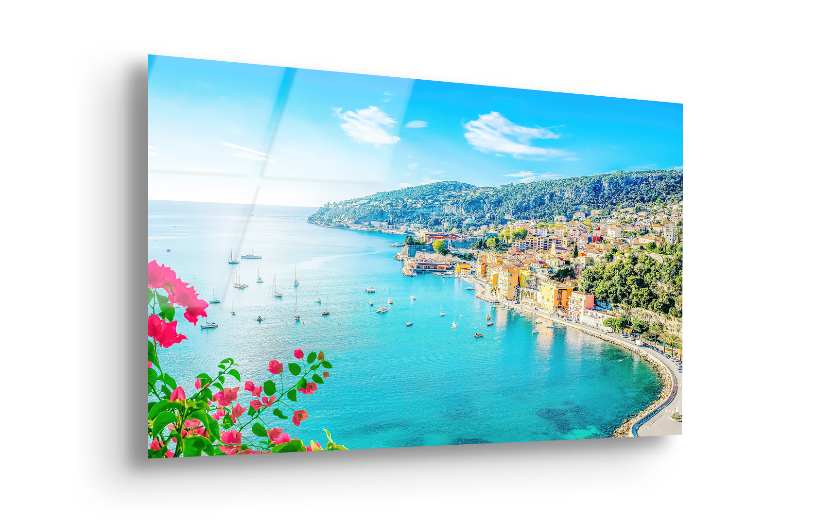 French Riviera Beach View | Premium HD Metal Wall Art