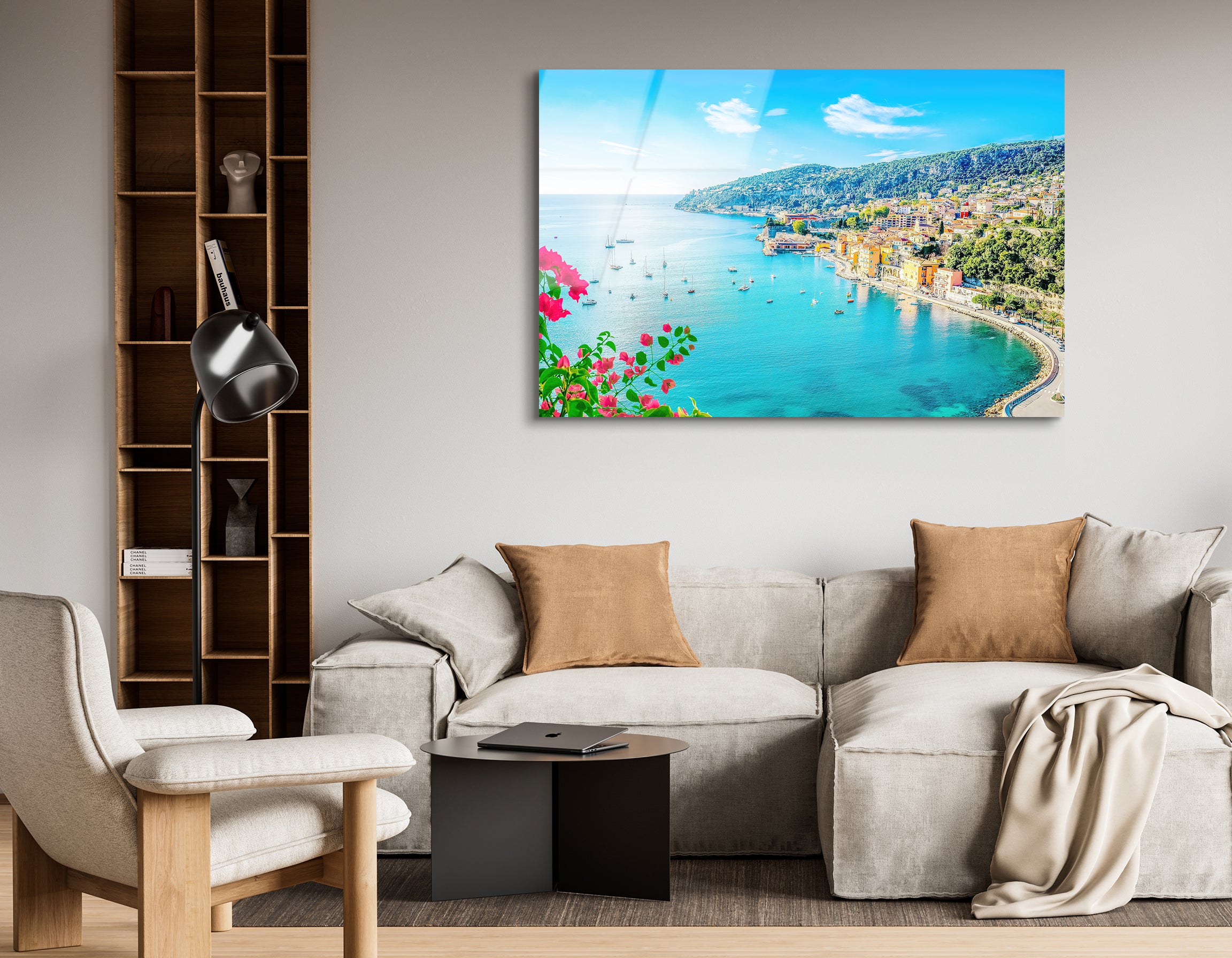 French Riviera Beach View | Premium HD Metal Wall Art