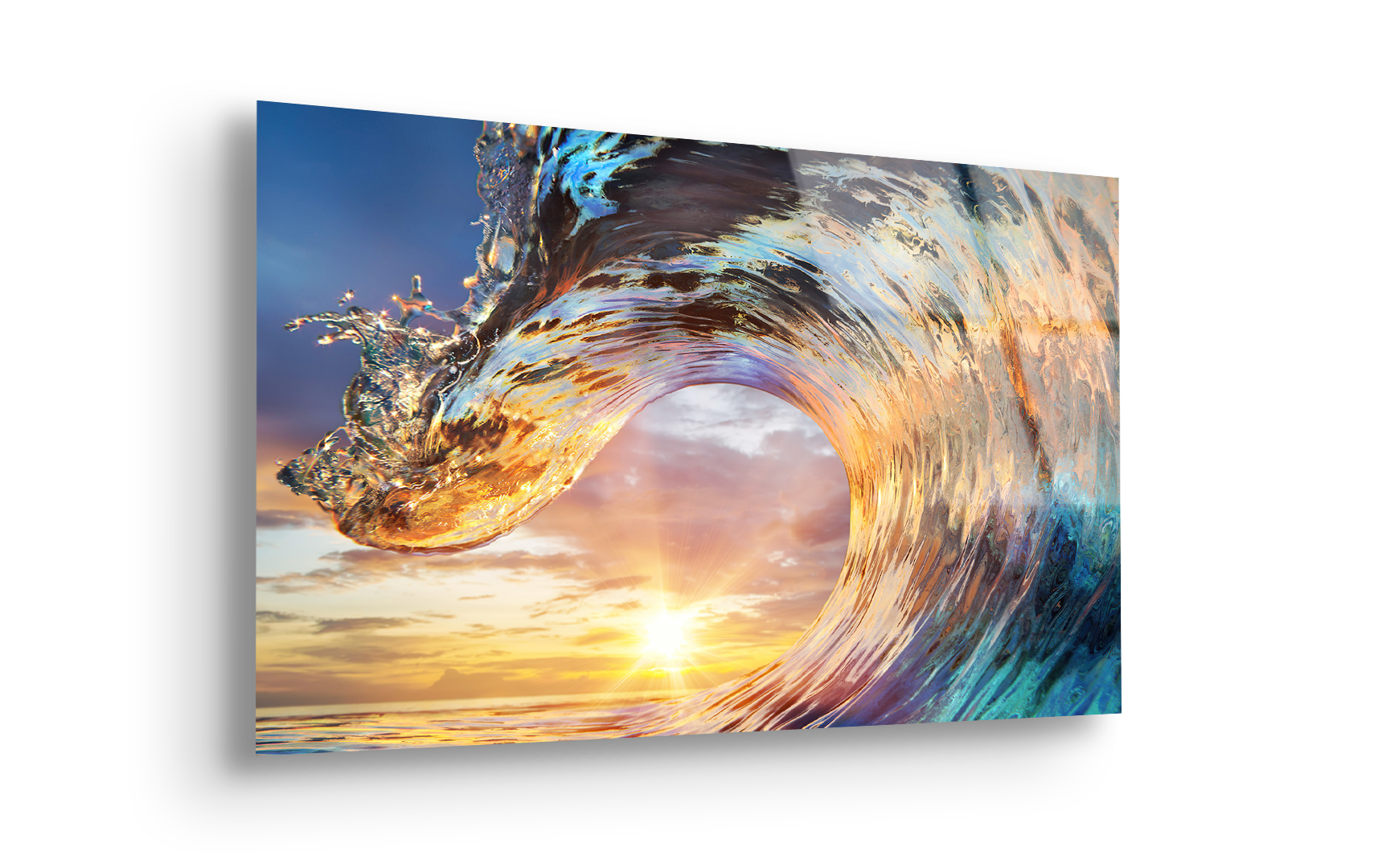 Sunset Wave Crest | Premium HD Metal Wall Art