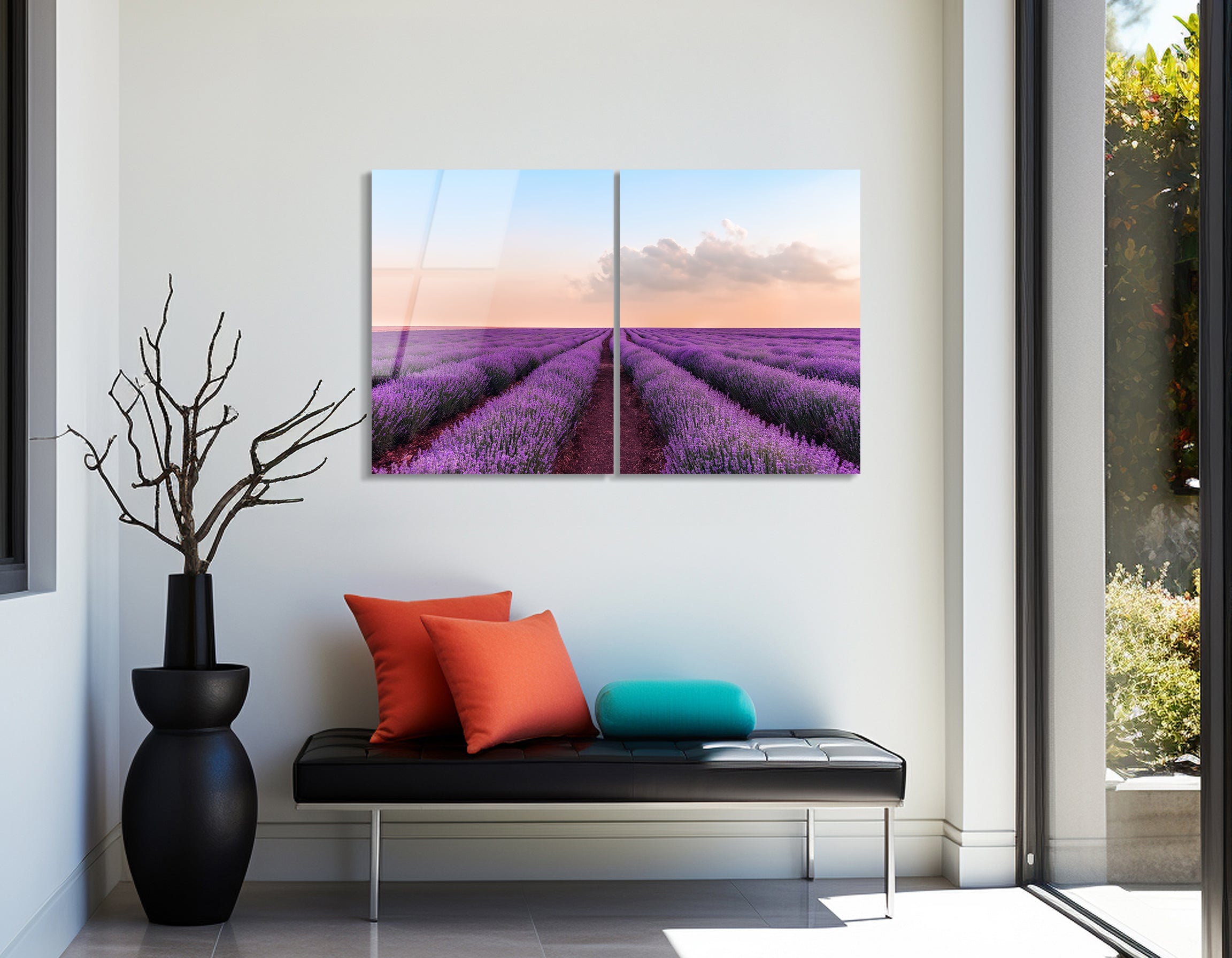 Mega Size Lavender Duo | Premium HD Metal Wall Art