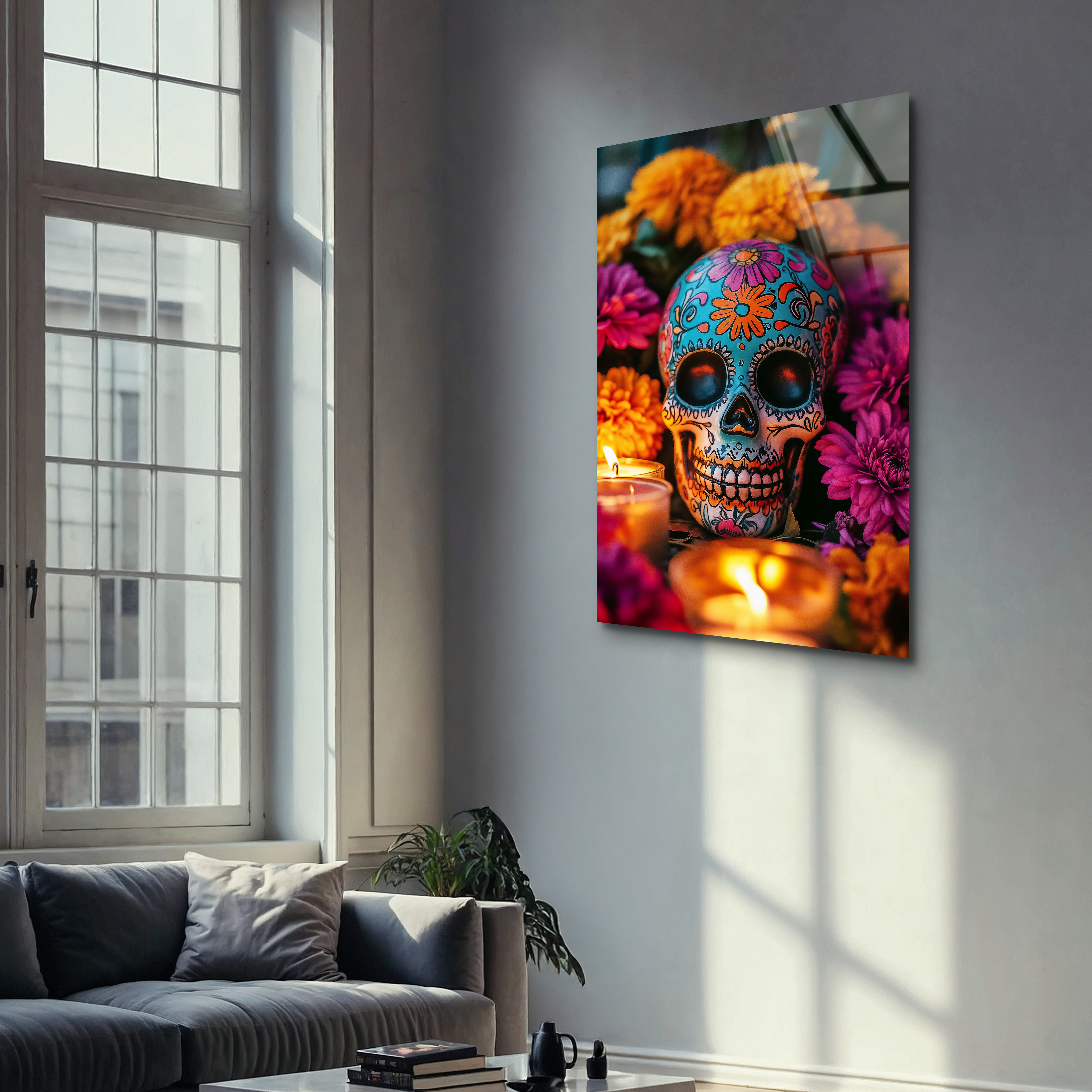 Colorful Skull | Premium HD Metal Wall Art