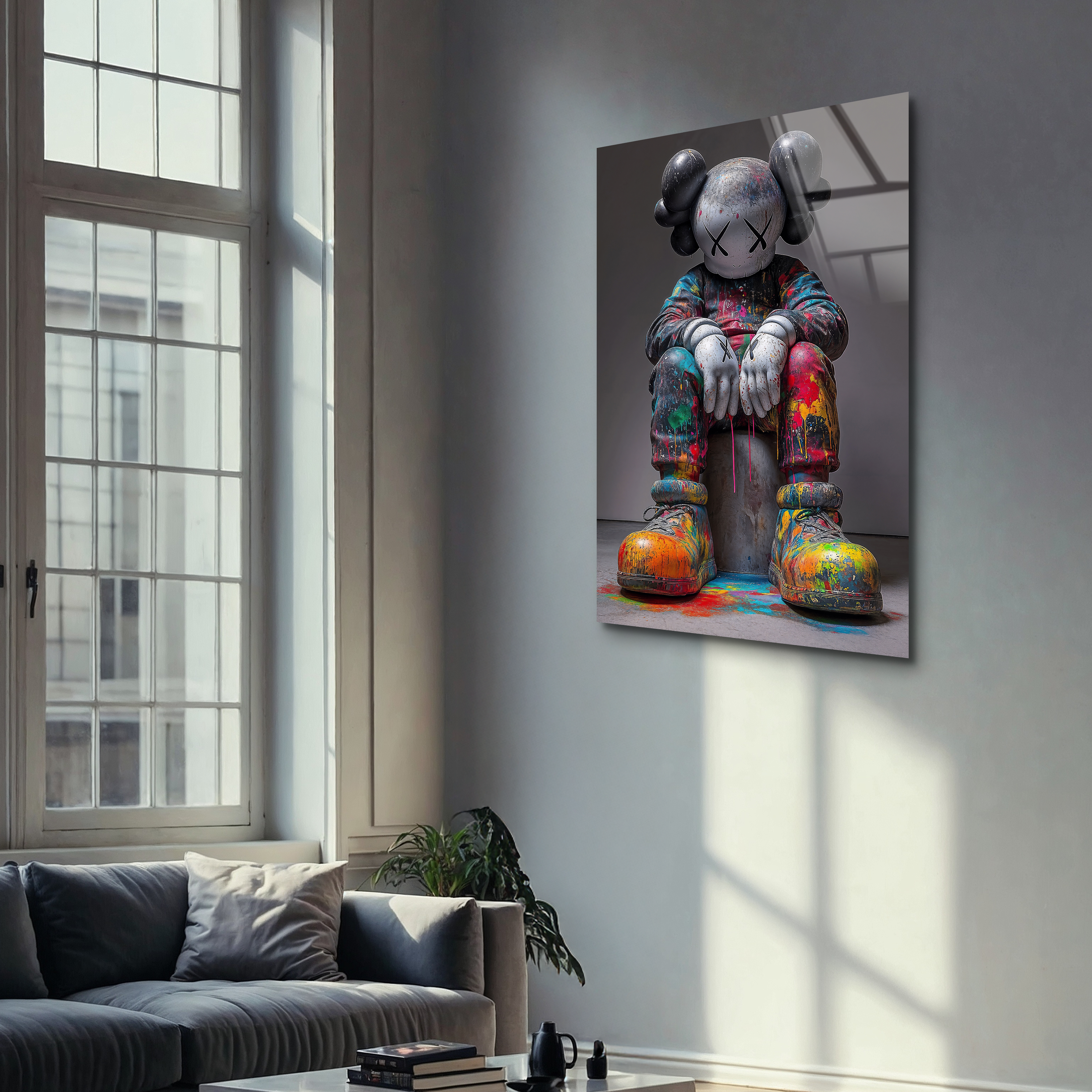 Graffiti-Style KAWS Figure | Premium HD Metal Wall Art