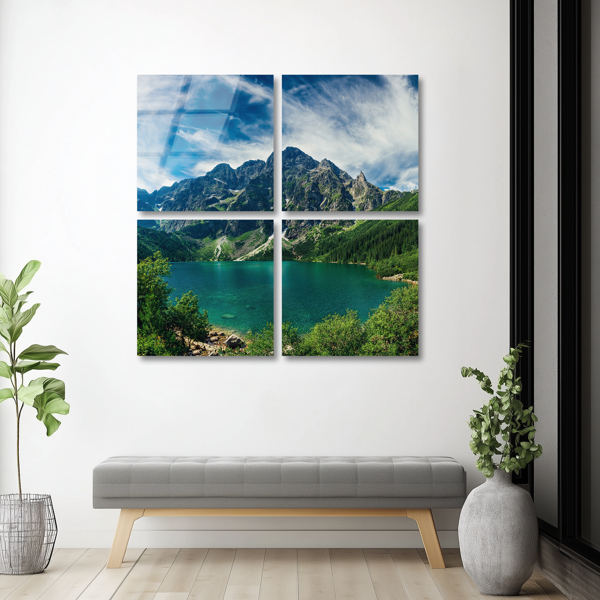 Mega Size Beautiful Alpine Landscape Quadro | Premium HD Metal Wall Art