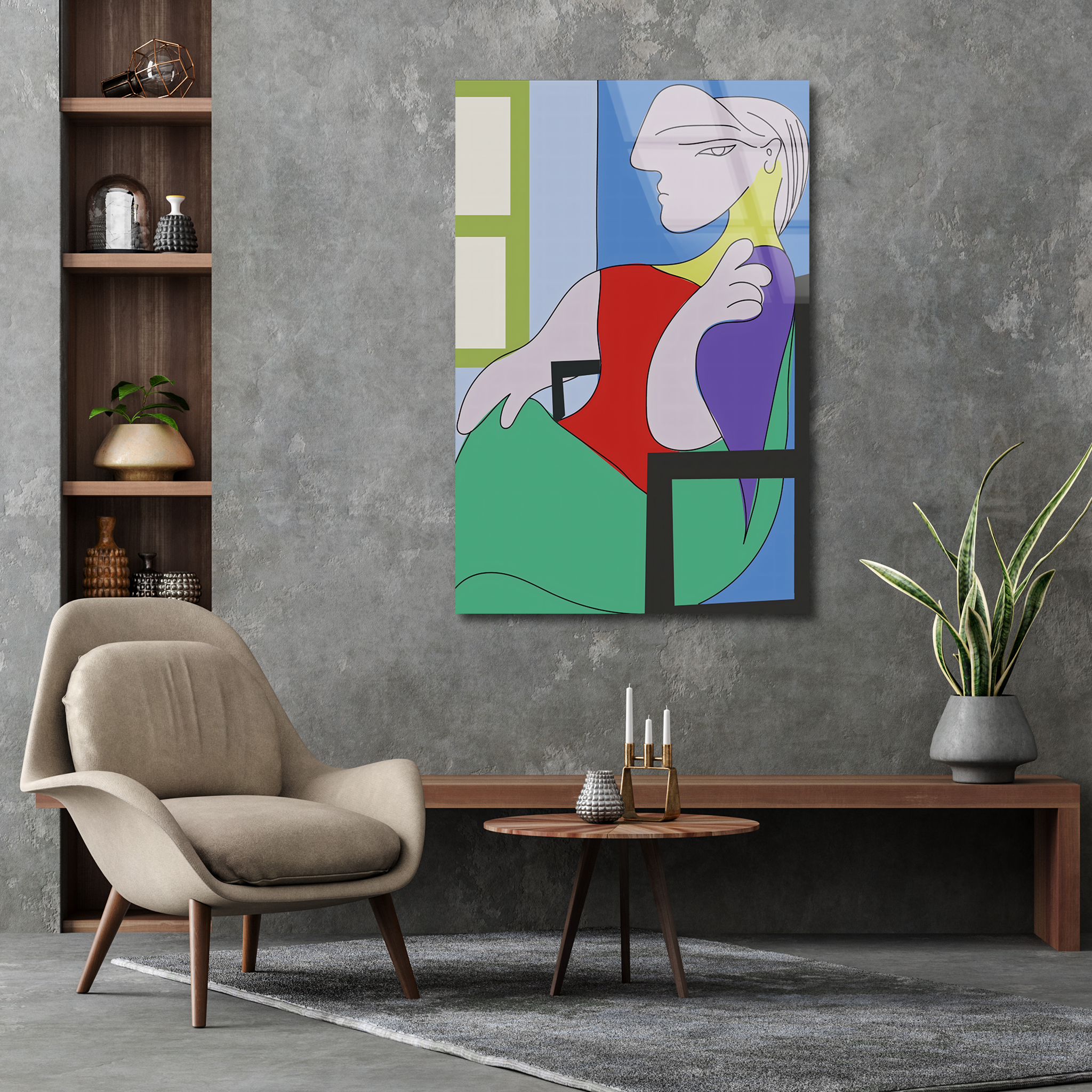 Woman Sitting by the Window by Pablo Picasso | Premium HD Metal Wall Art