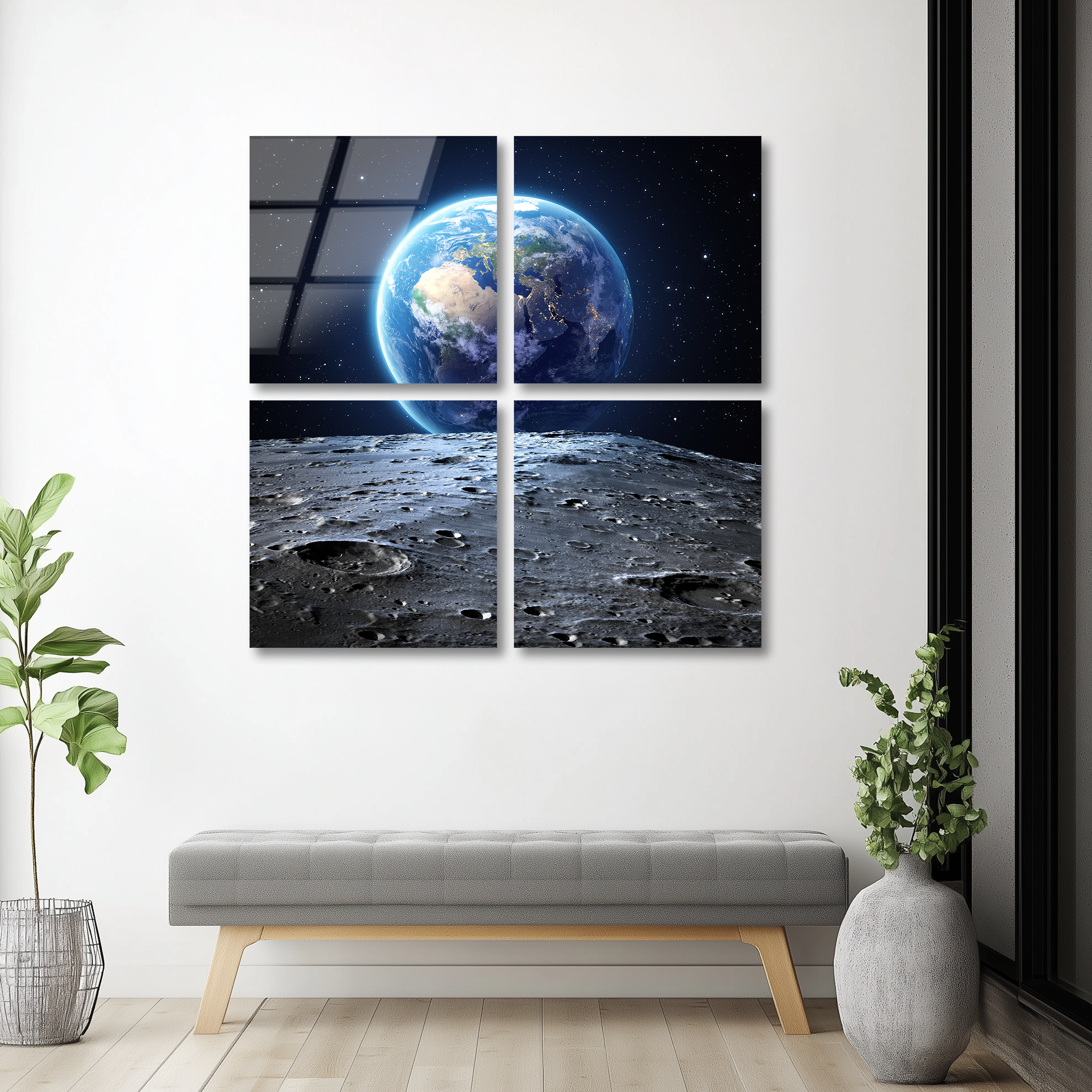 Mega Size Earth Quatro | Premium HD Metal Wall Art