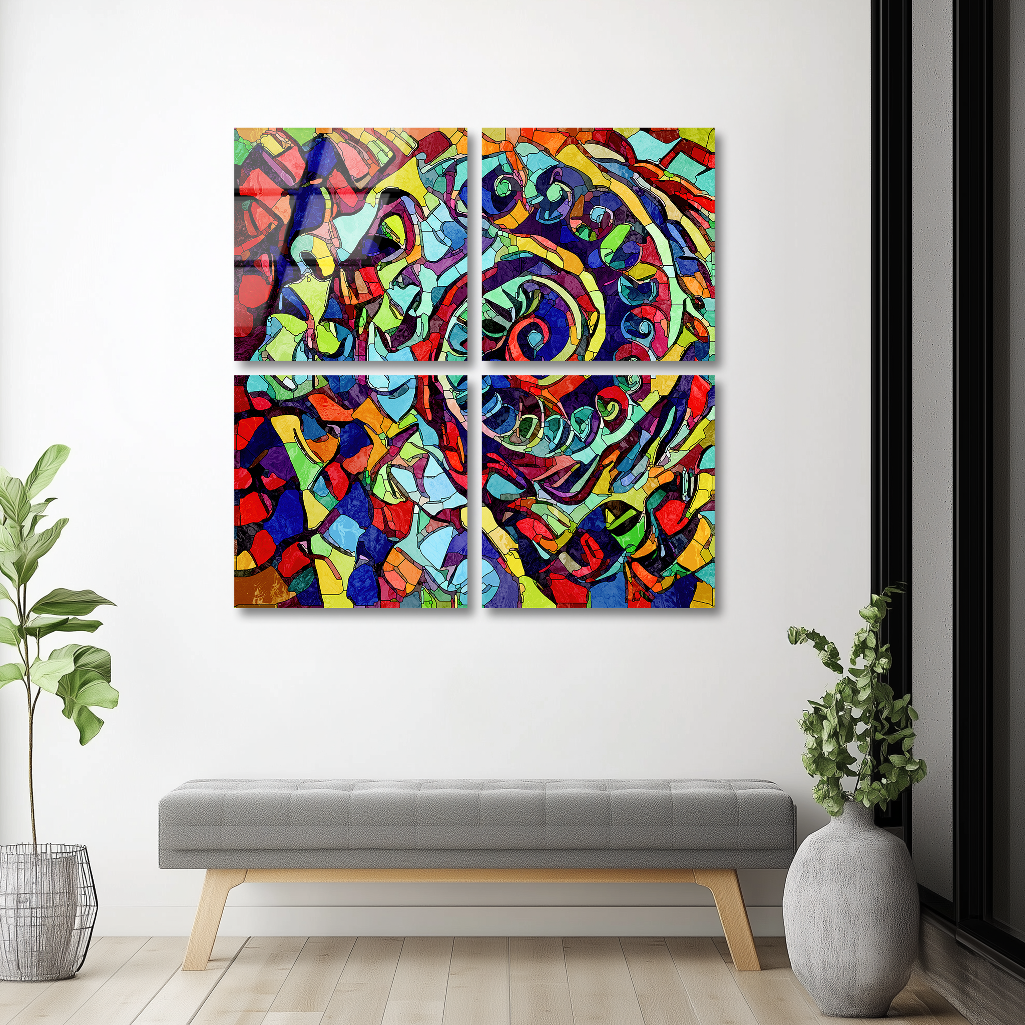 Mega Size Colorful Spiral Quatro | Premium HD Metal Wall Art