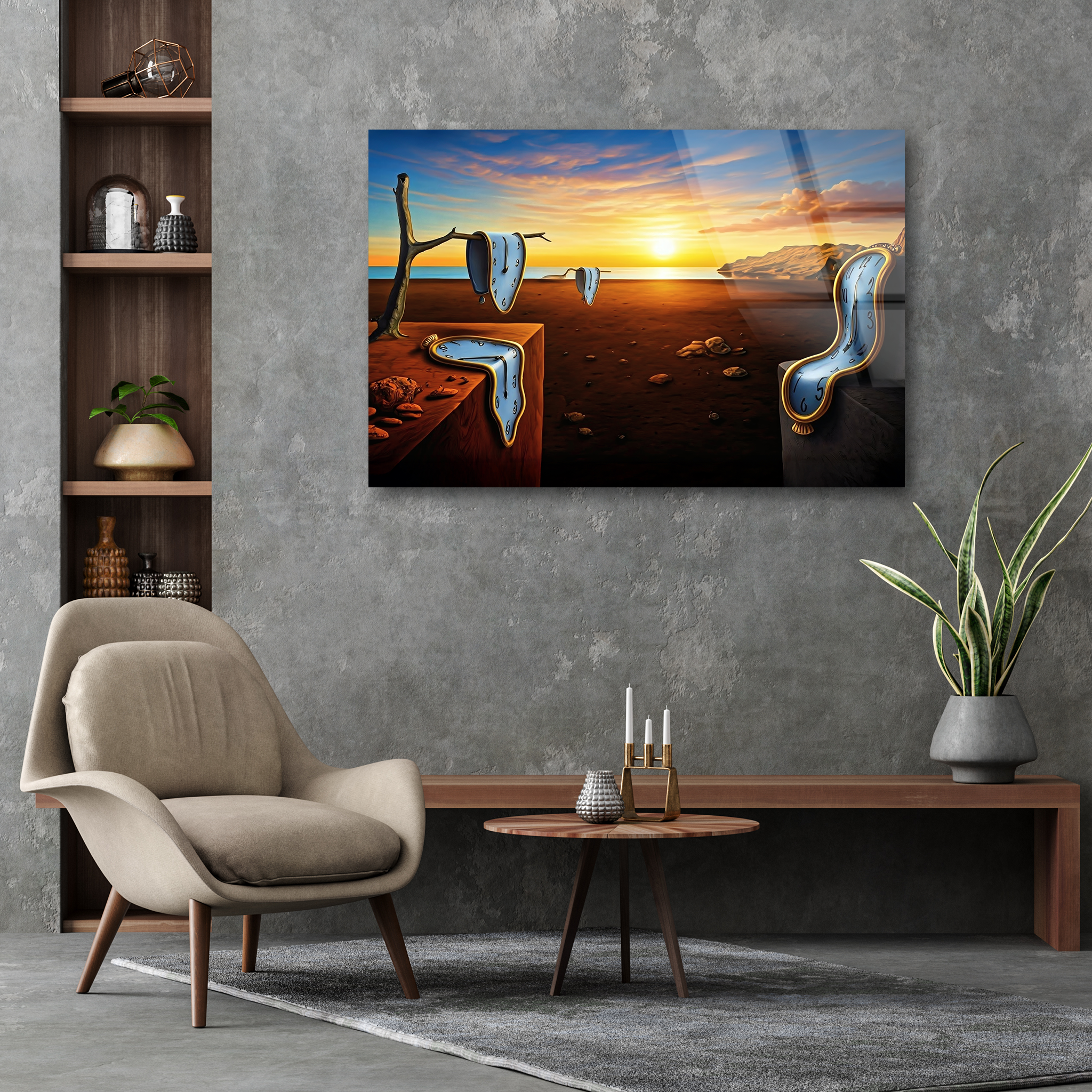 Melting Time Inspired by Salvador Dalí | Premium HD Metal Wall Art