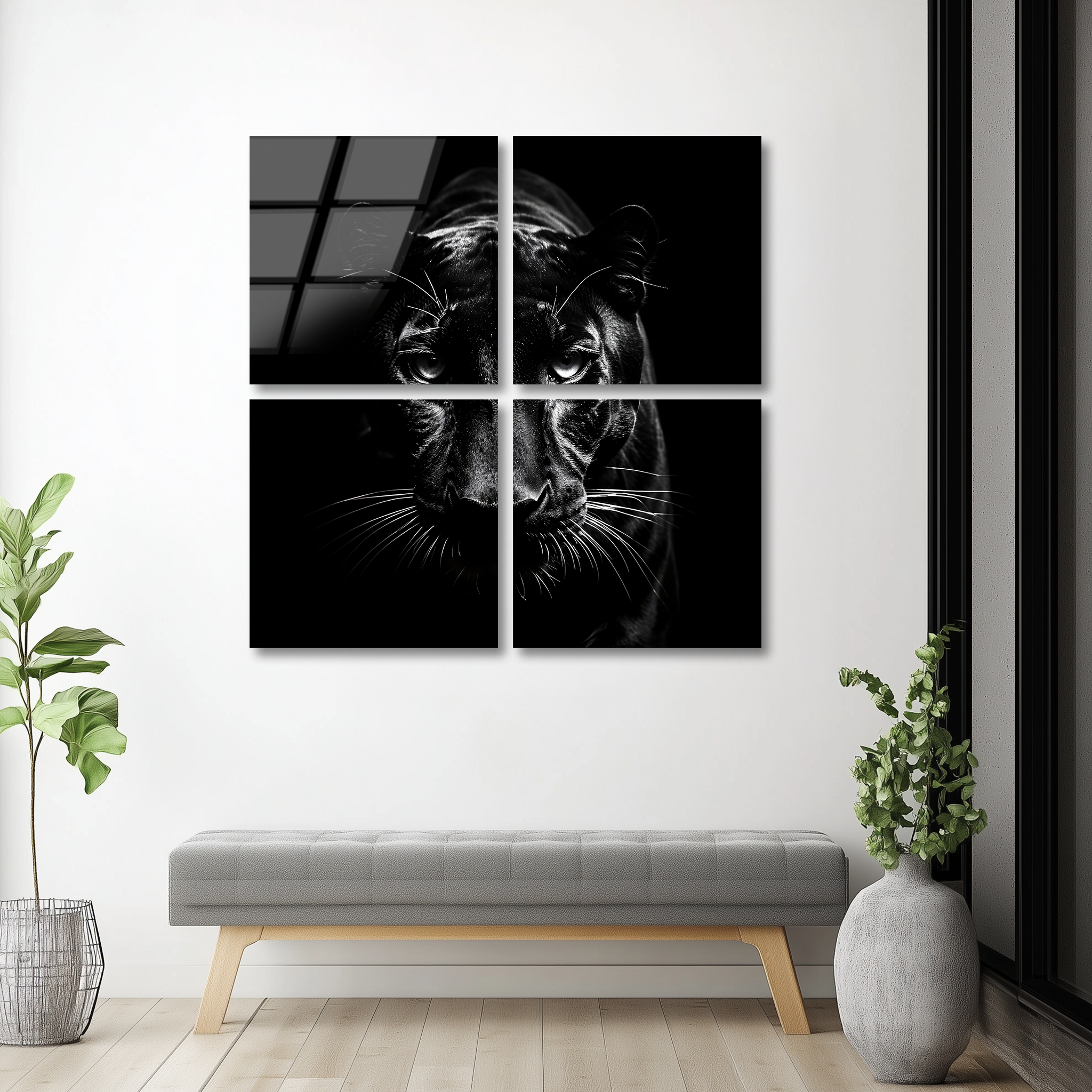 Mega Size Black Panther Quatro | Premium HD Metal Wall Art