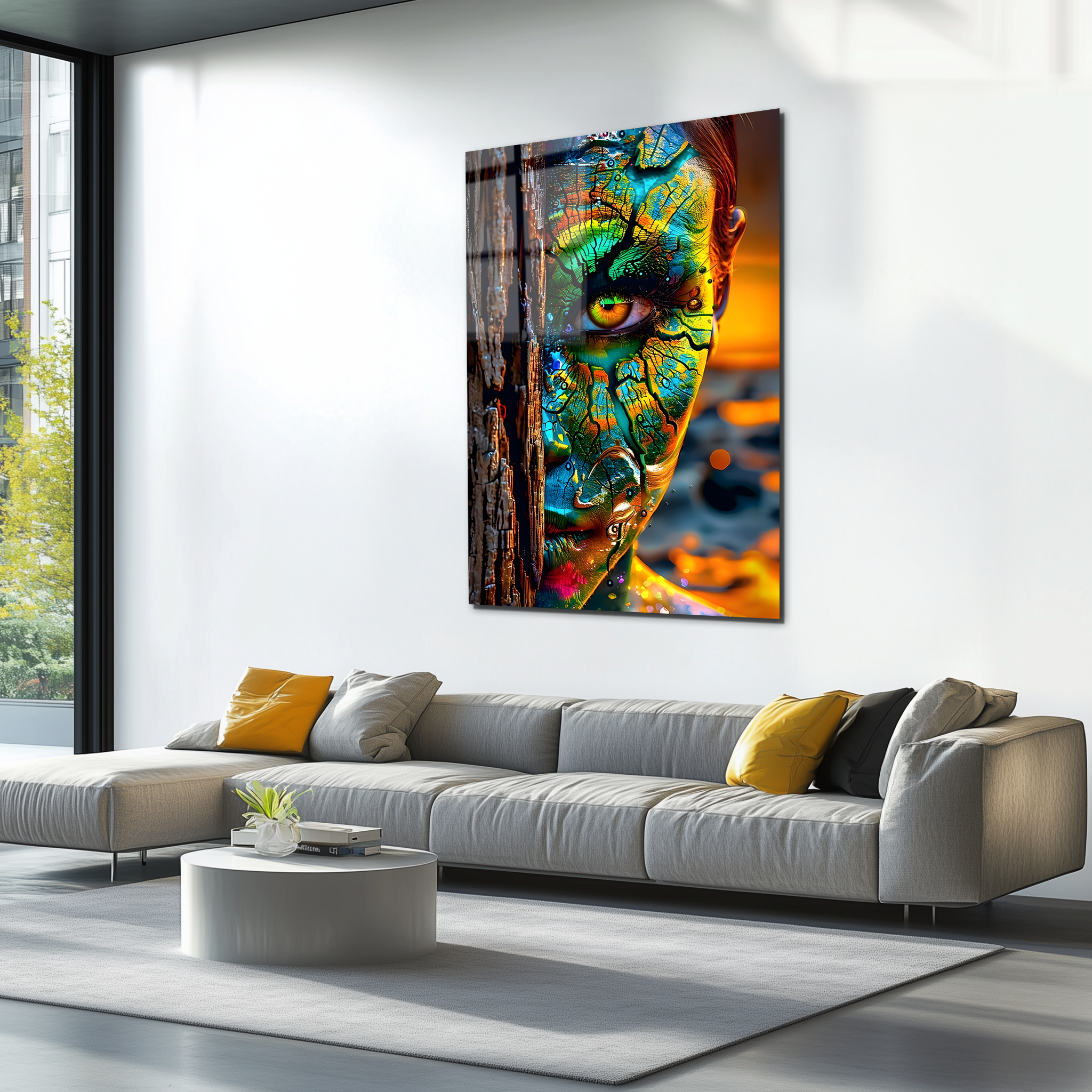 Fragmented Face Art | Premium HD Metal Wall Art