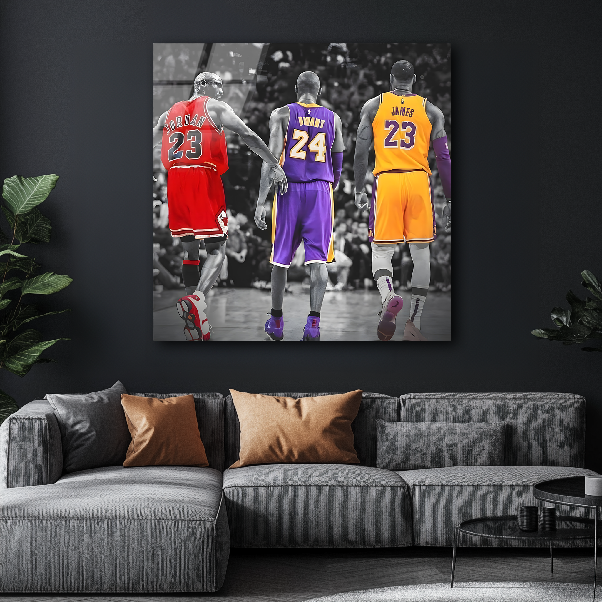 The GOAT Trilogy: MJ, Kobe, LeBron | Premium HD Metal Wall Art