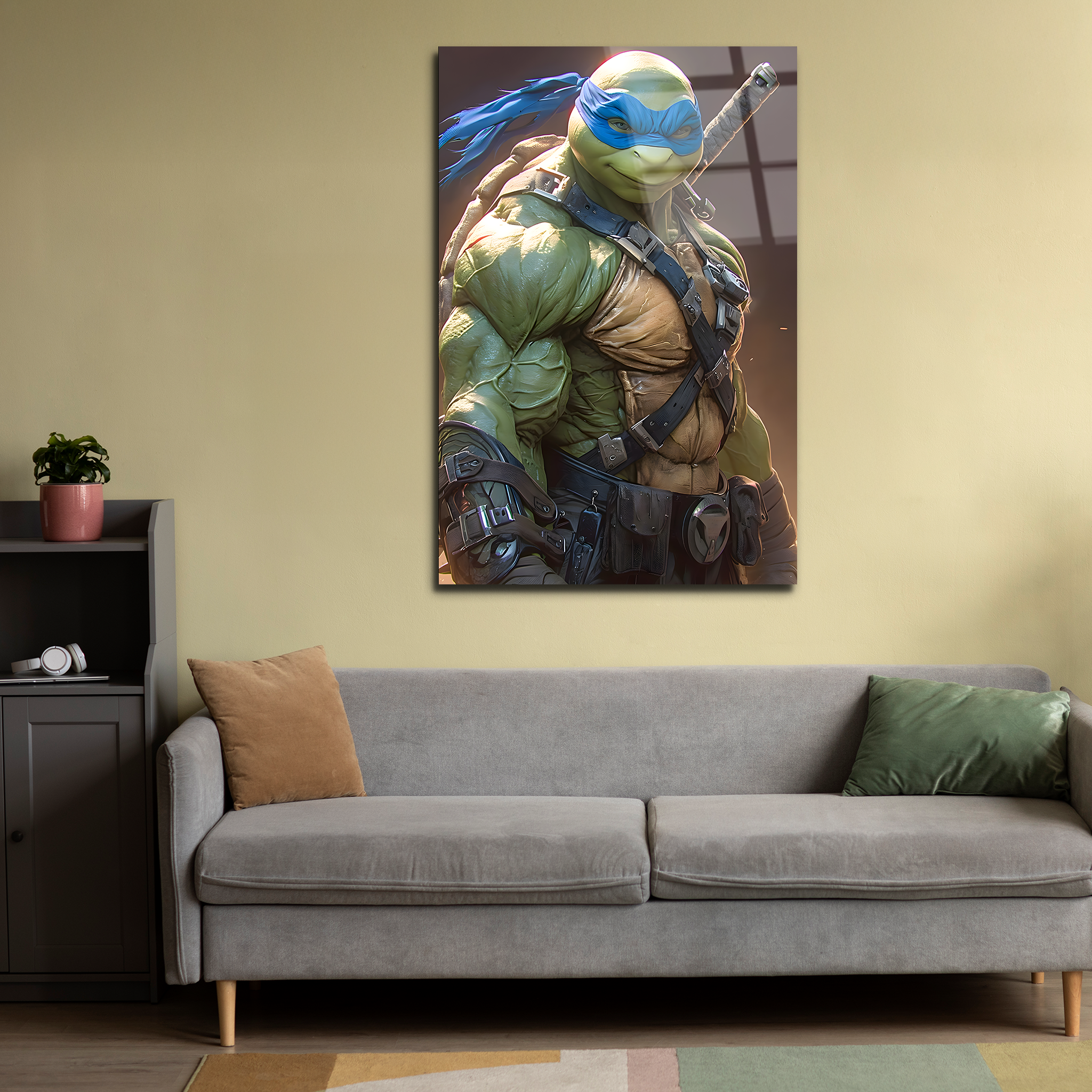 Leonardo: The Steadfast Ninja Leader | Premium HD Metal Wall Art