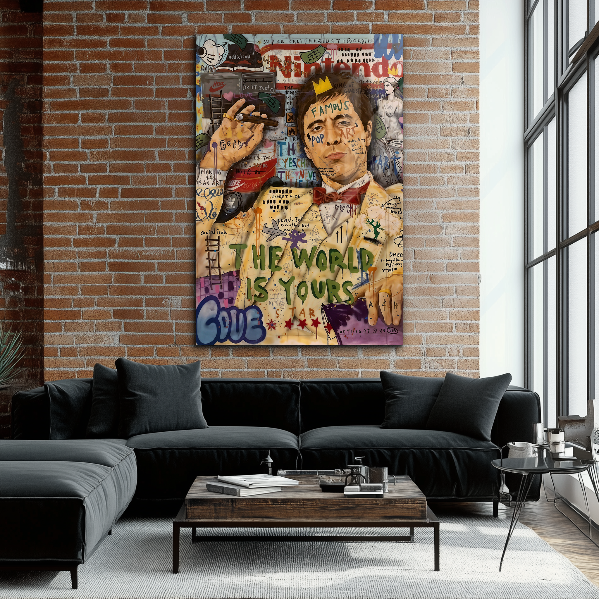 Tony Montana Painting | Premium HD Metal Wall Art