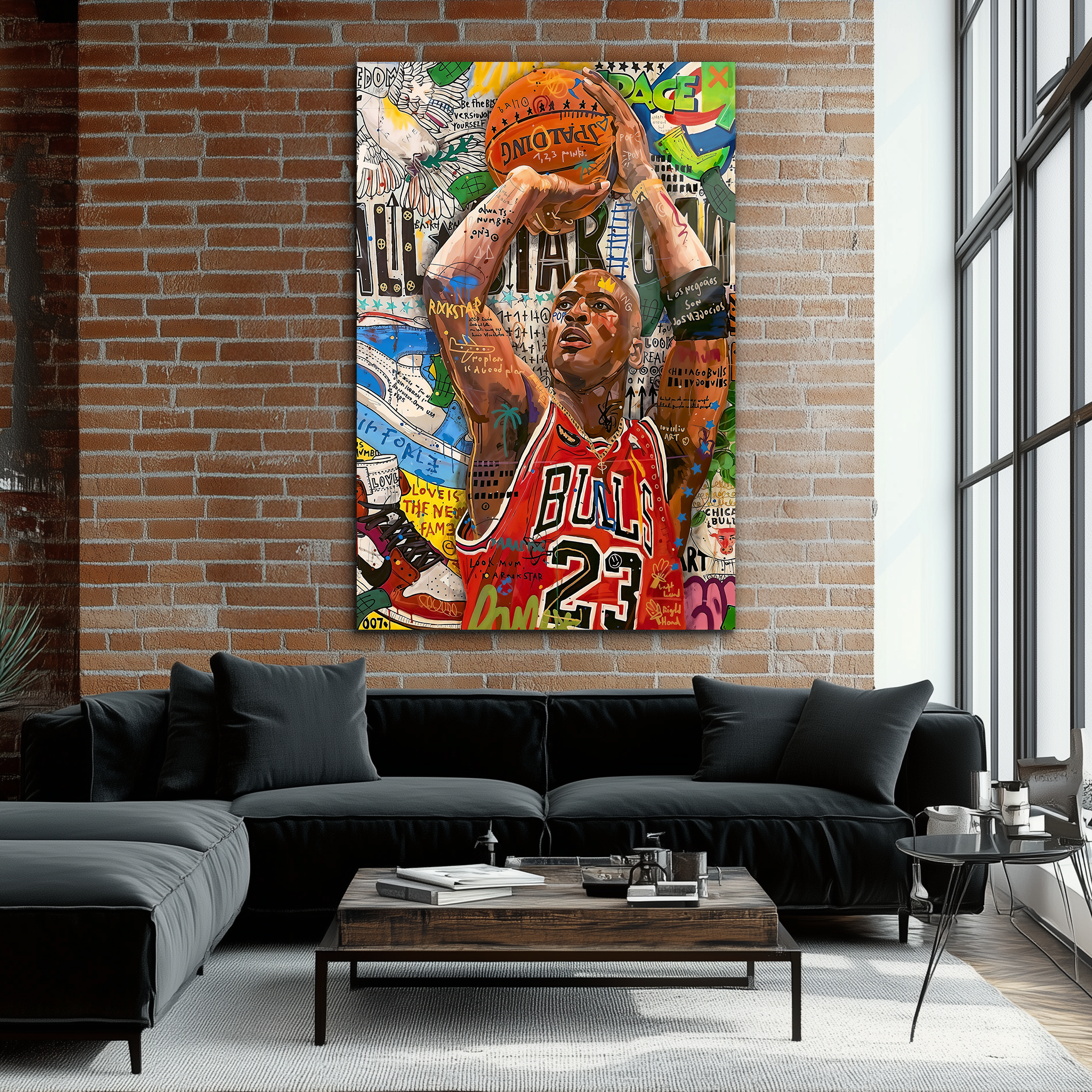 The Air of Greatness: Michael Jordan Shooting | Premium HD Metal Wall Art