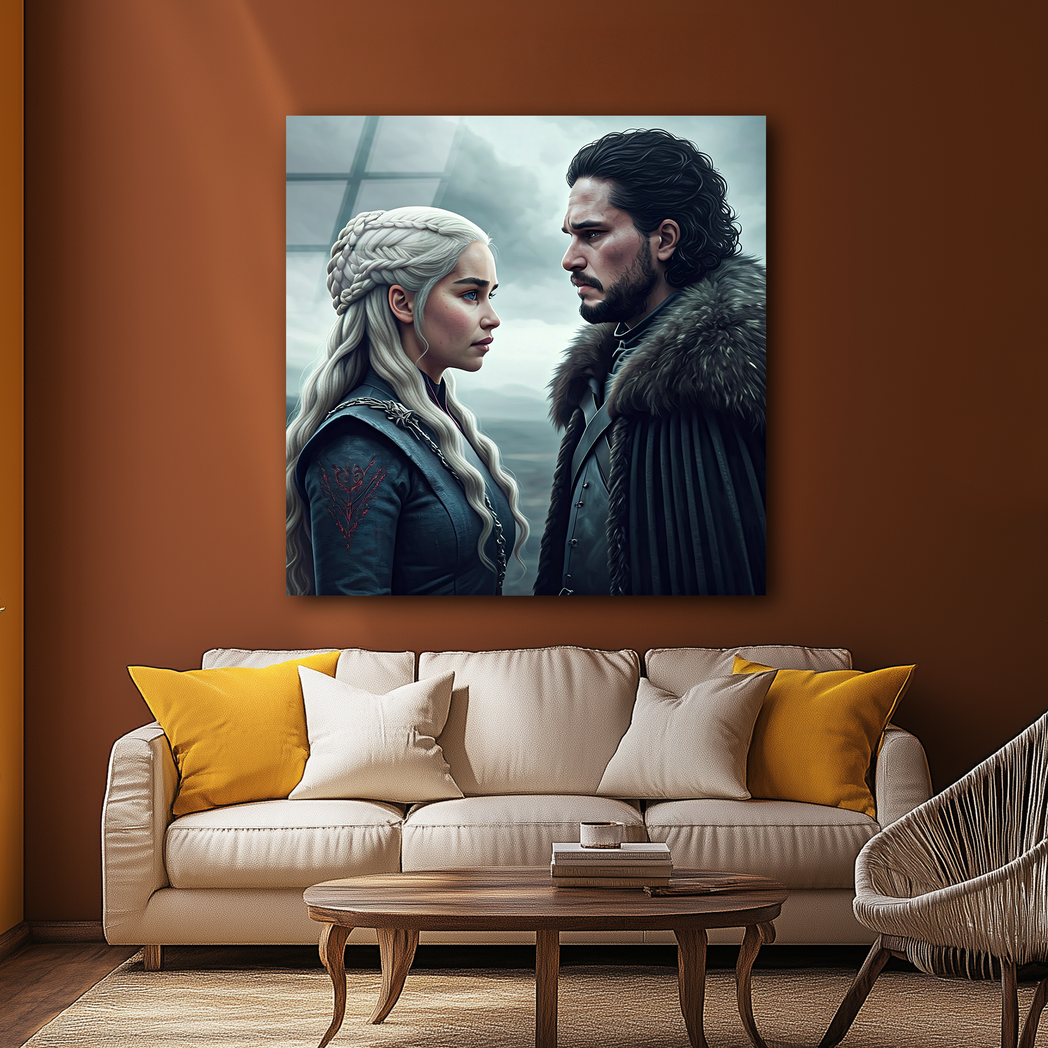 Daenerys Targaryen vs Jon Snow | Premium HD Metal Wall Art