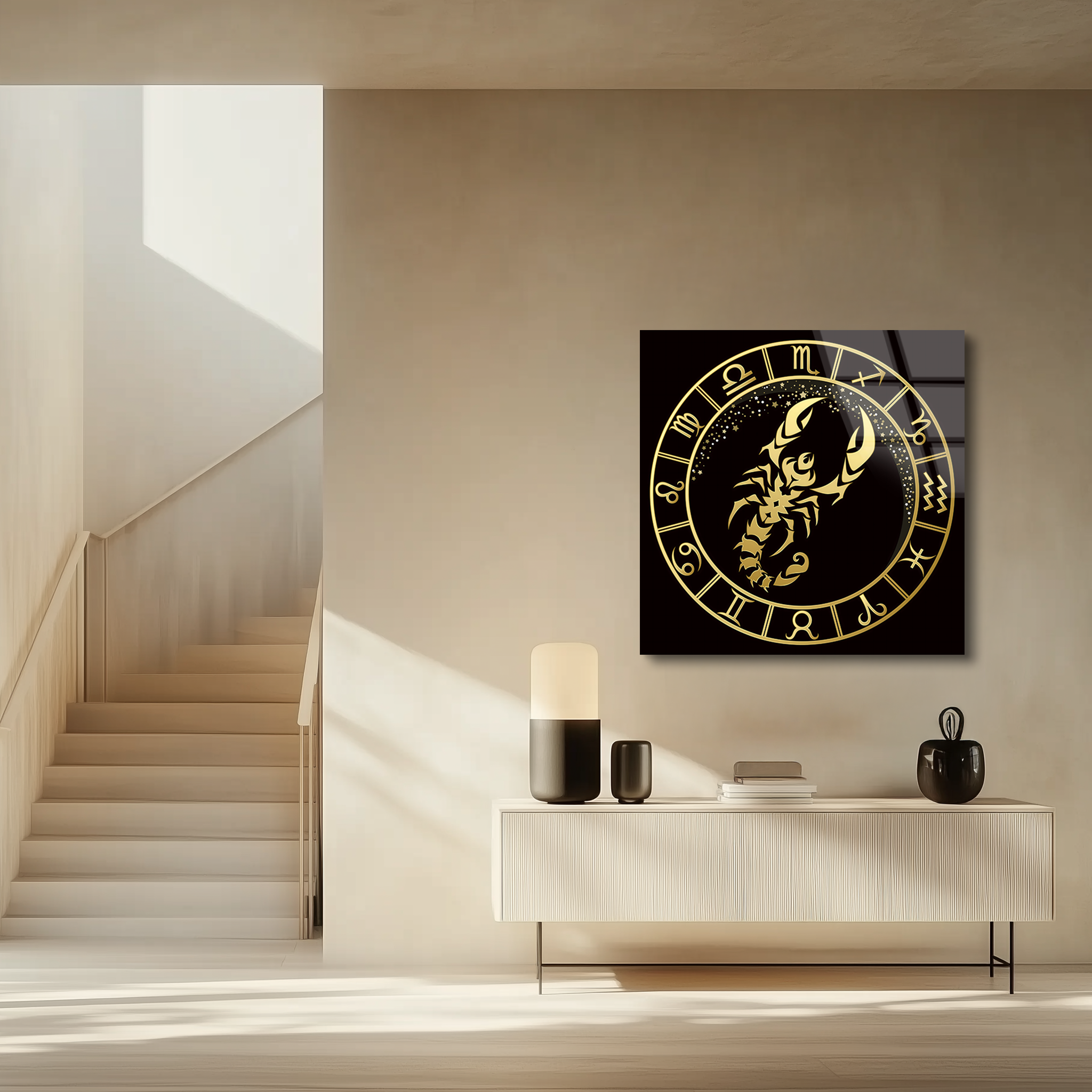 Scorpio Black & Gold | Premium HD Metal Wall Art