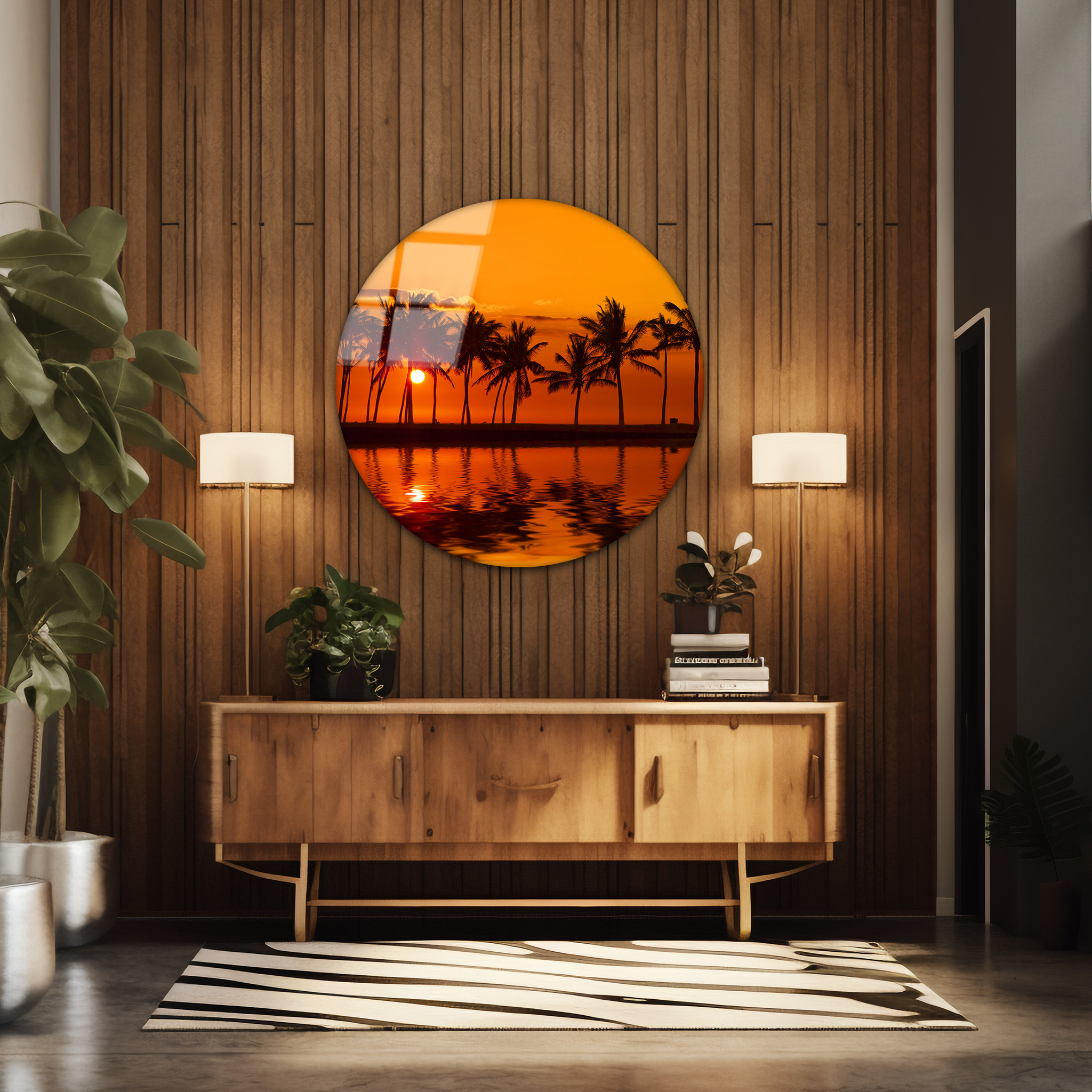 Bay Sunset | Premium HD Round Wall Art