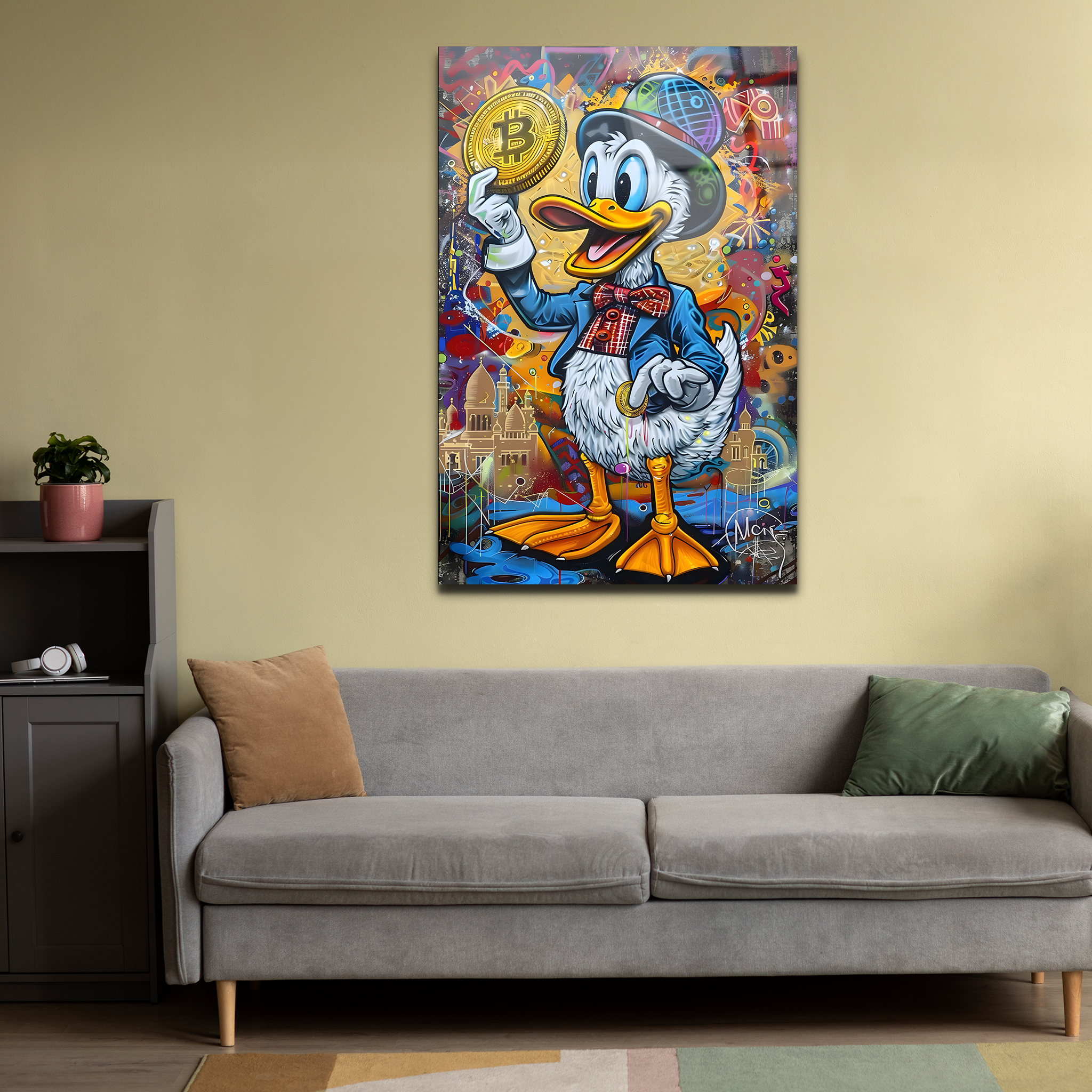 Donald Duck: Bitcoin - The Future of Finance | Premium HD Metal Wall Art