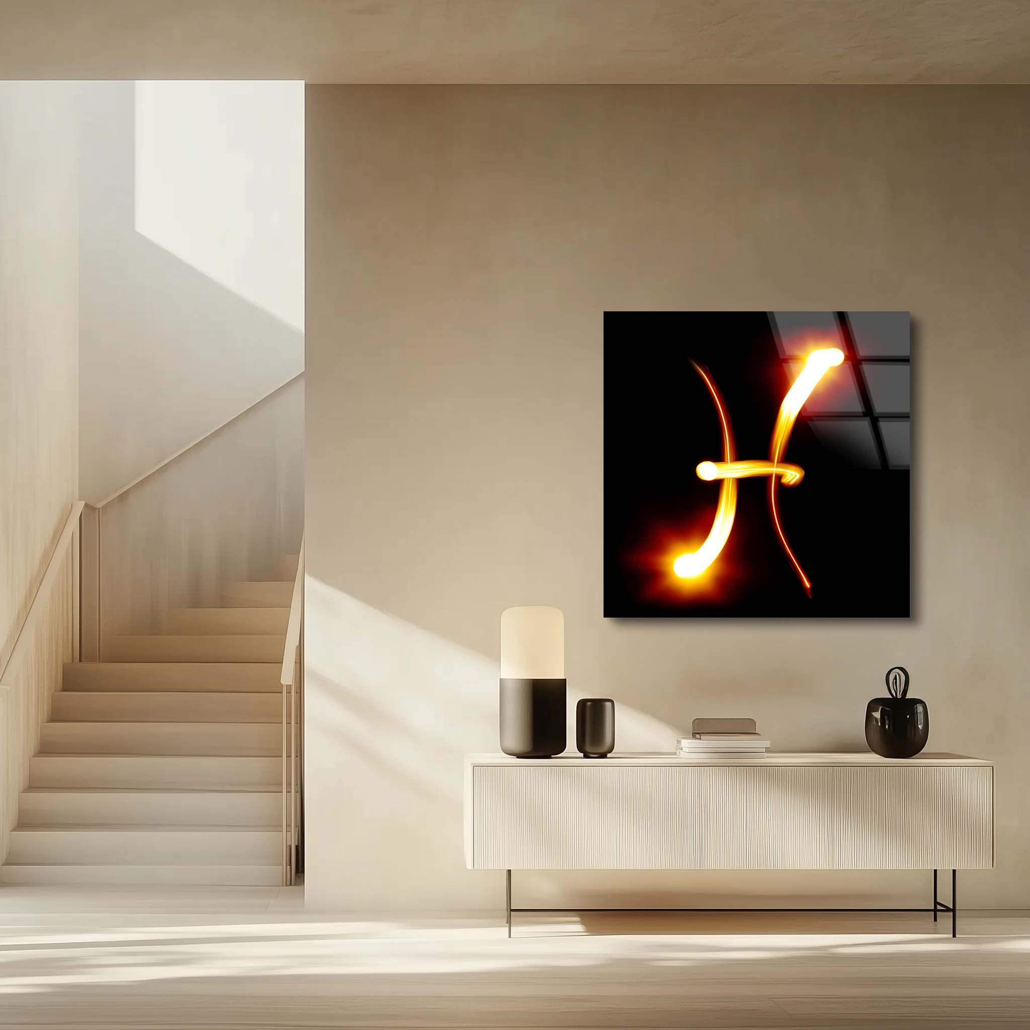 Pisces Zodiac Symbol | Premium HD Metal Wall Art