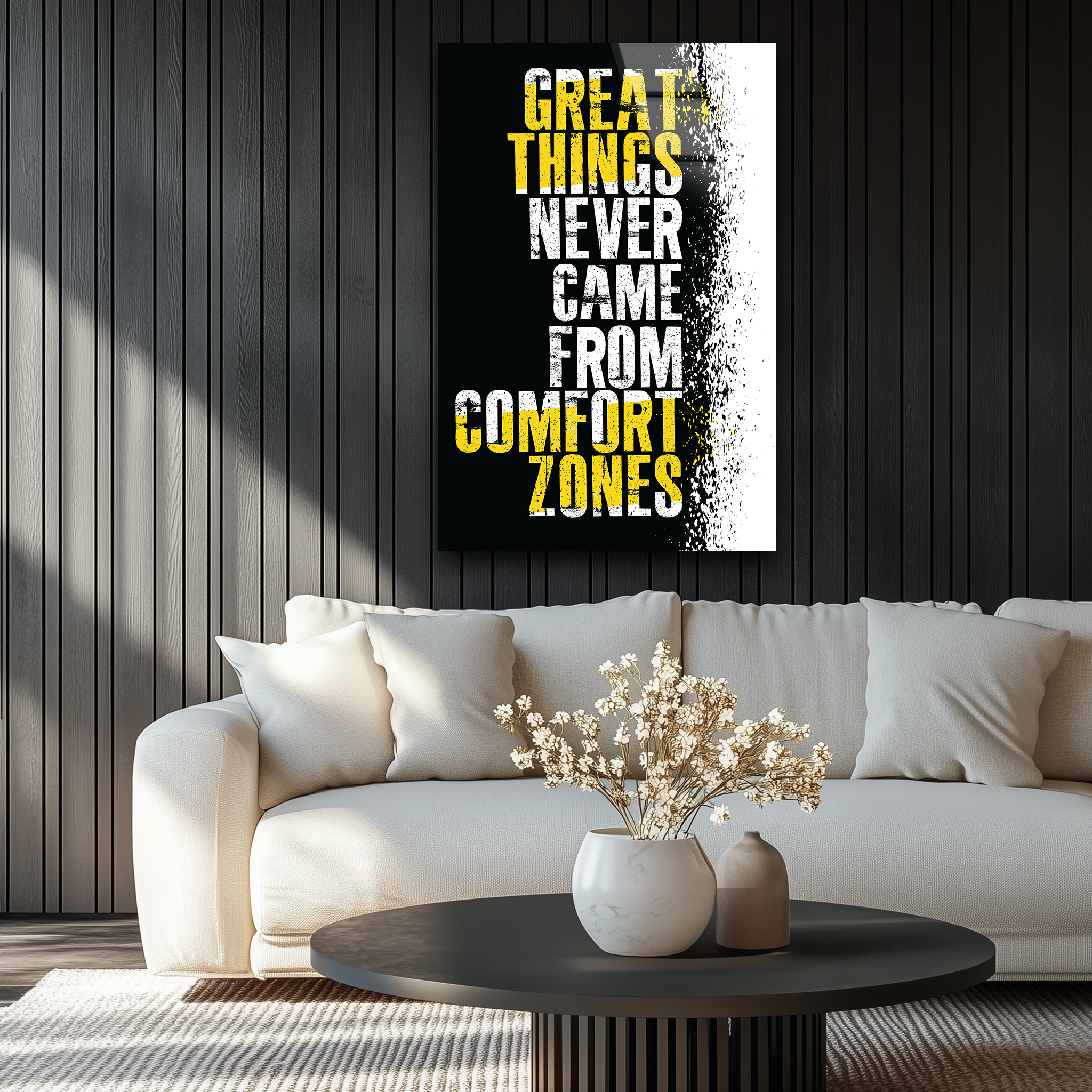 Great Things Never Came From Comfort Zones | Premium HD Metal Wall Art