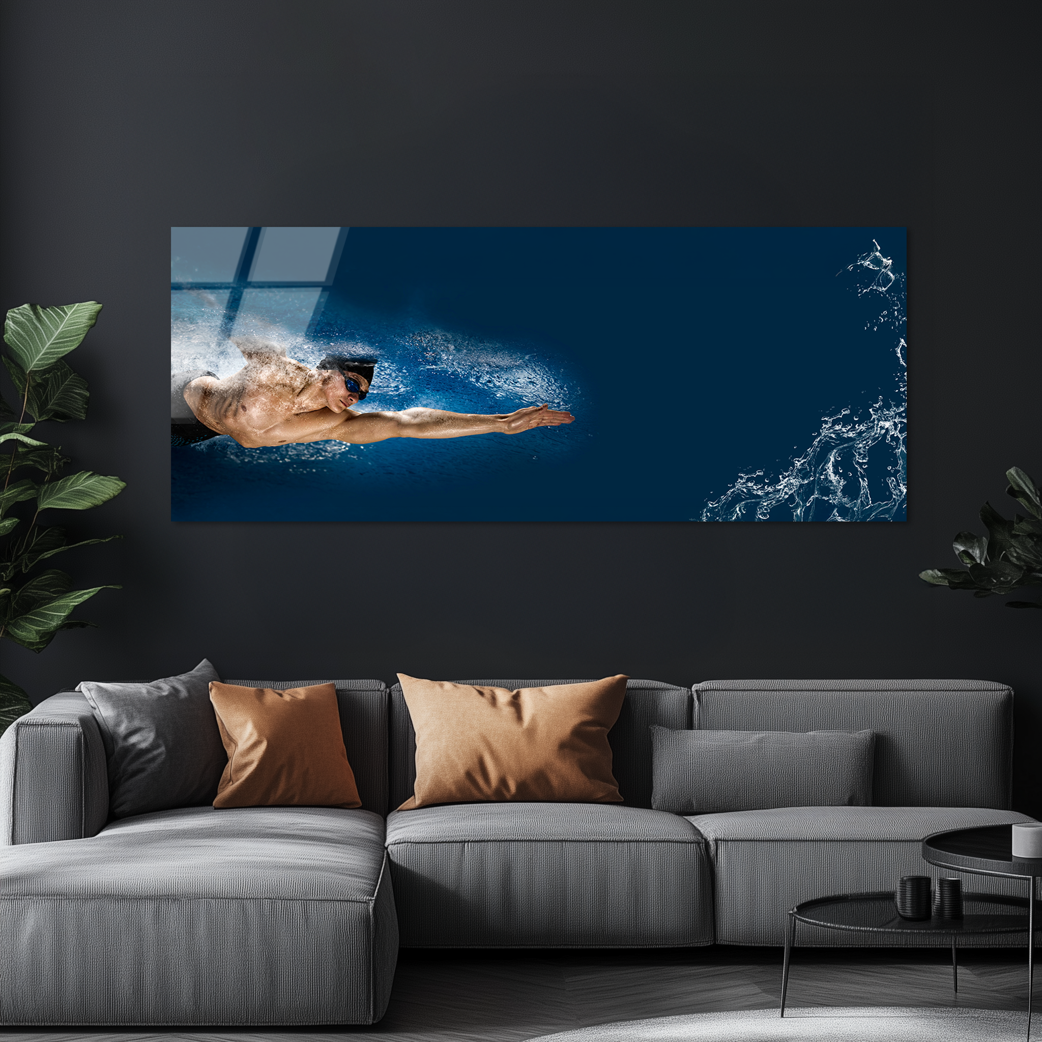 Swimmer in Motion | Premium HD Metal Wall Art