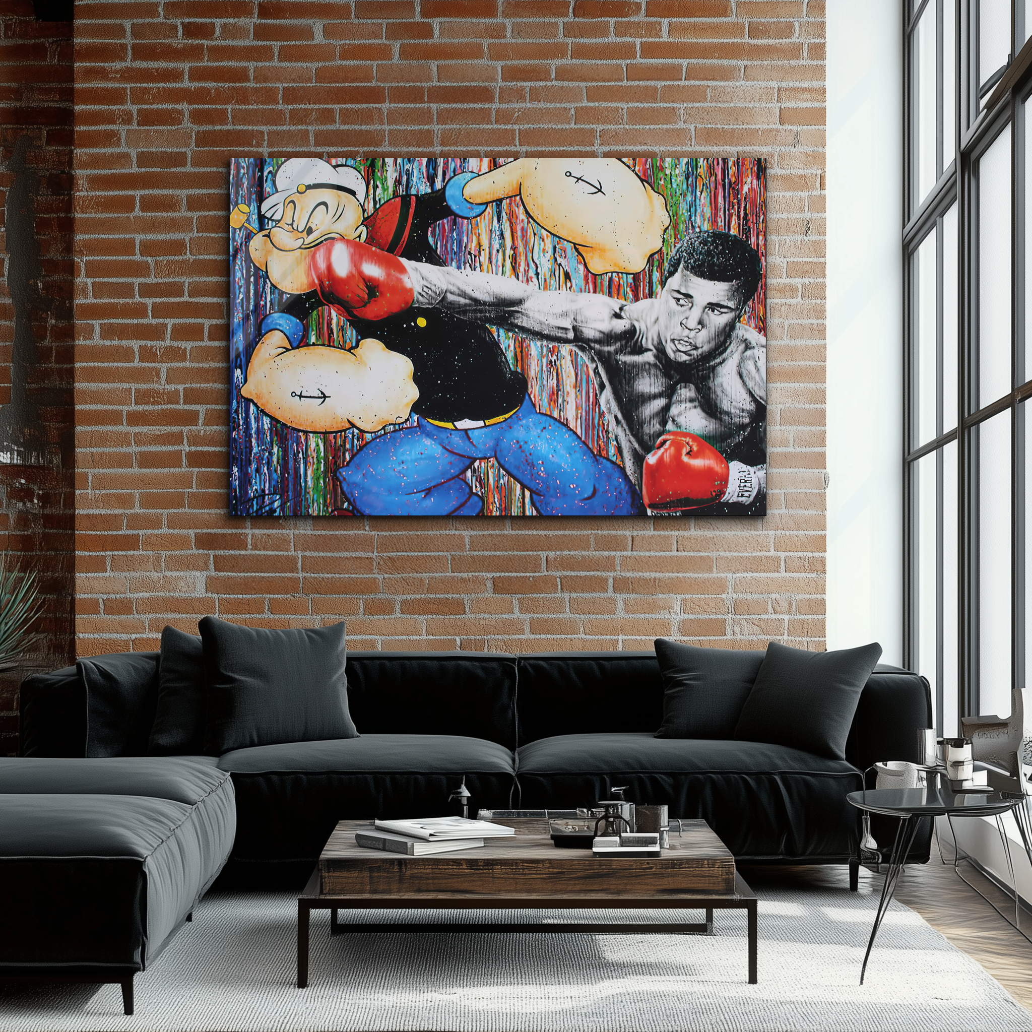Popeye vs. Muhammad Ali | Premium HD Metal Wall Art - DezignArt