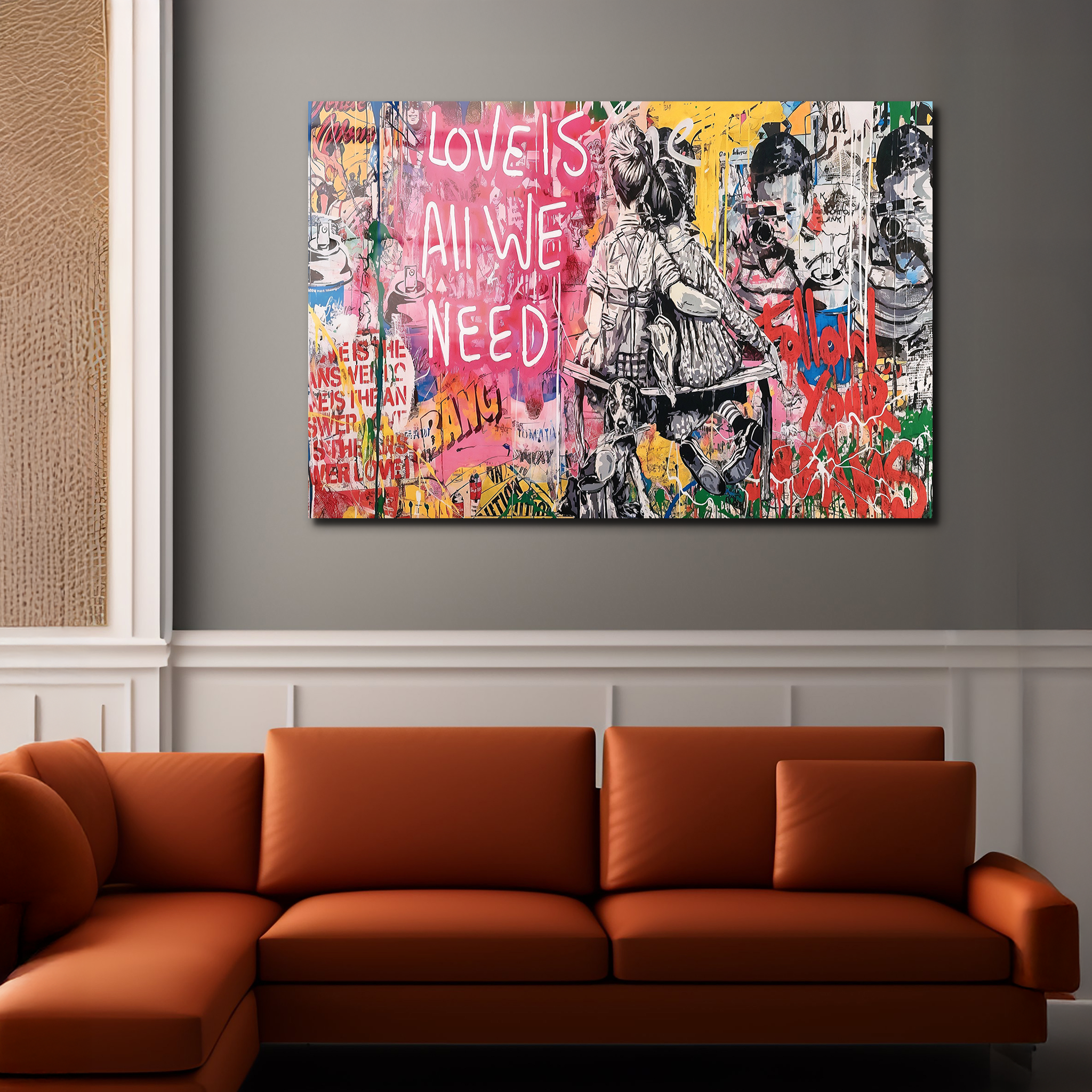Banksy "Love Is All We Need" | Premium HD Metal Wall Art - DezignArt