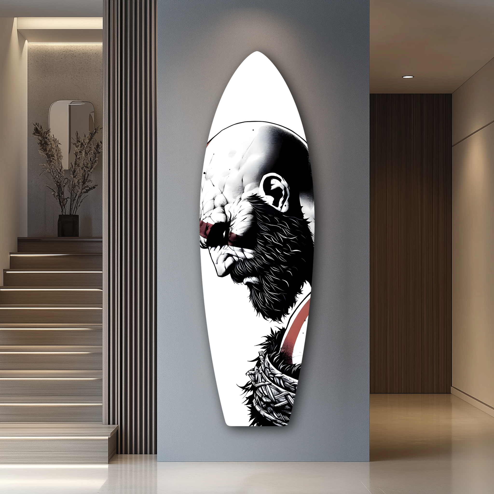 Kratos Surfboard | Premium HD Metal Wall Art