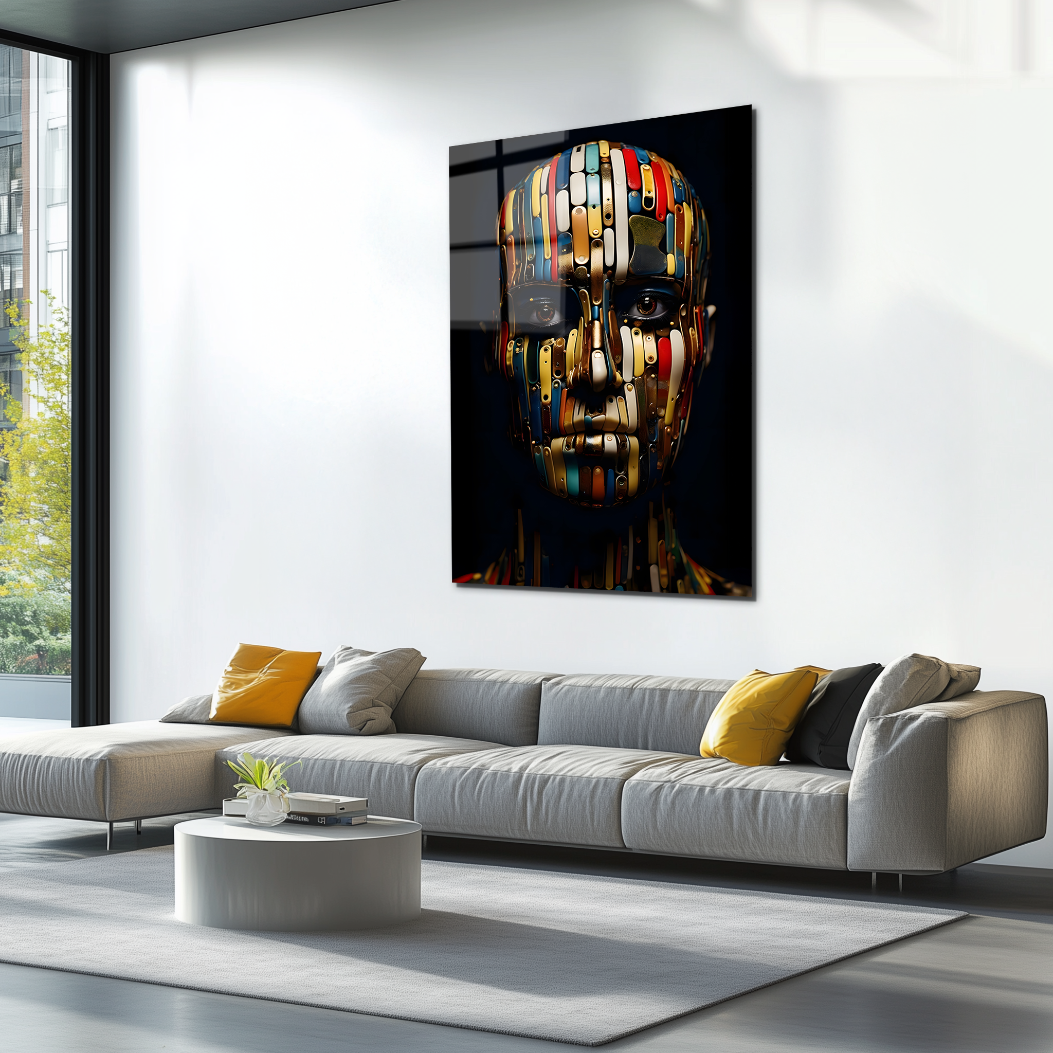Colorful Abstract Face Art | Premium HD Metal Wall Art
