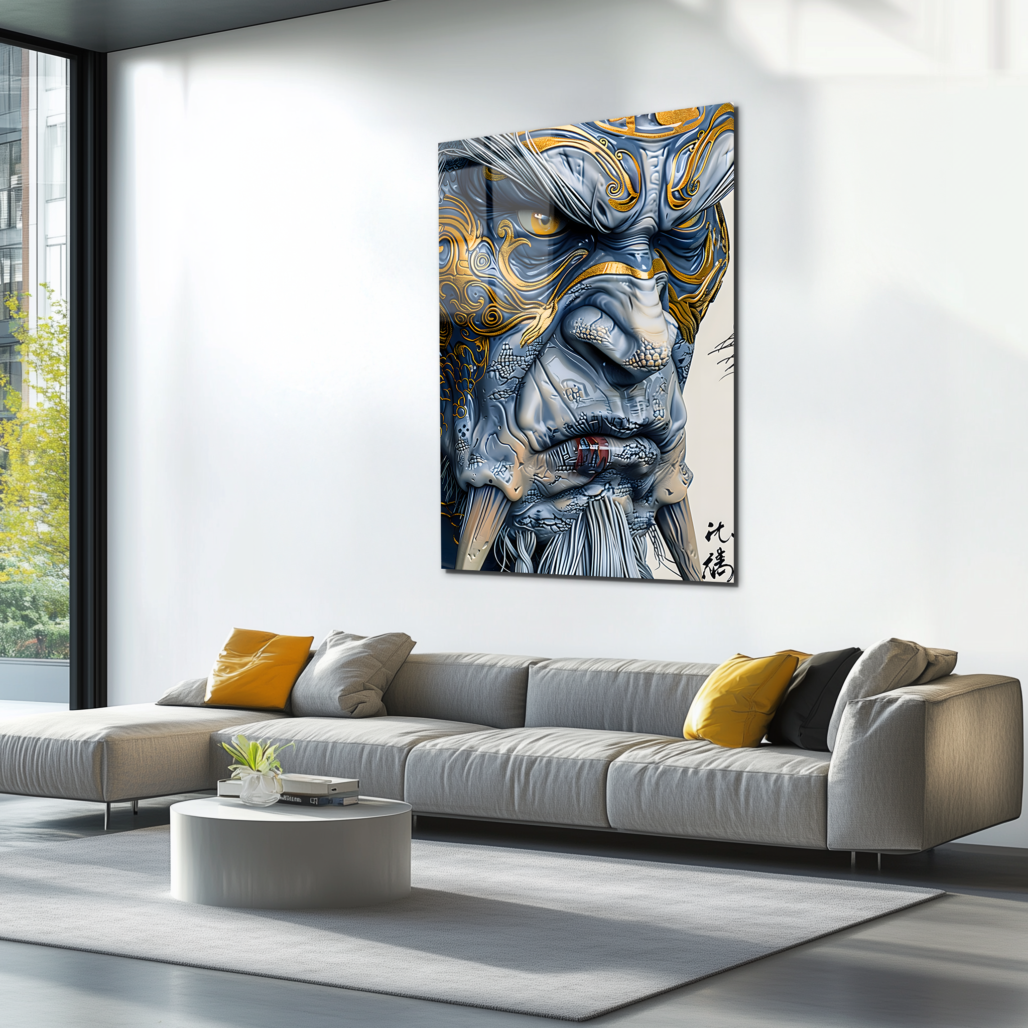 Golden Chinese Dragon Art | Premium HD Metal Wall Art