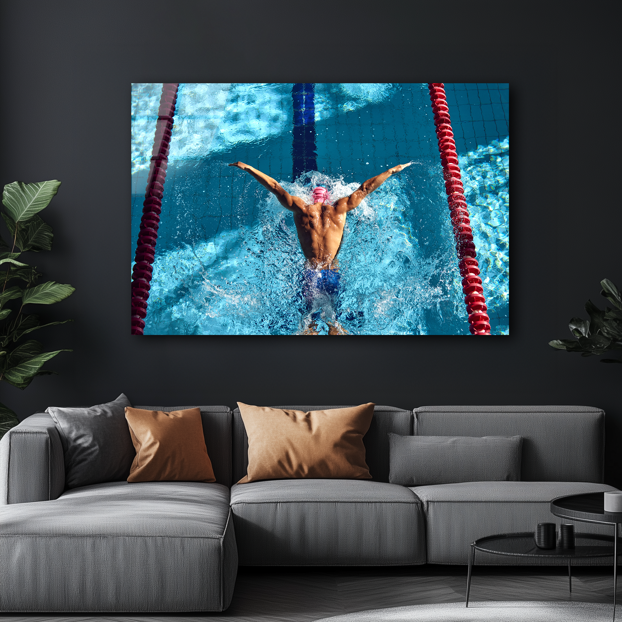 Butterfly Stroke in Action | Premium HD Metal Wall Art