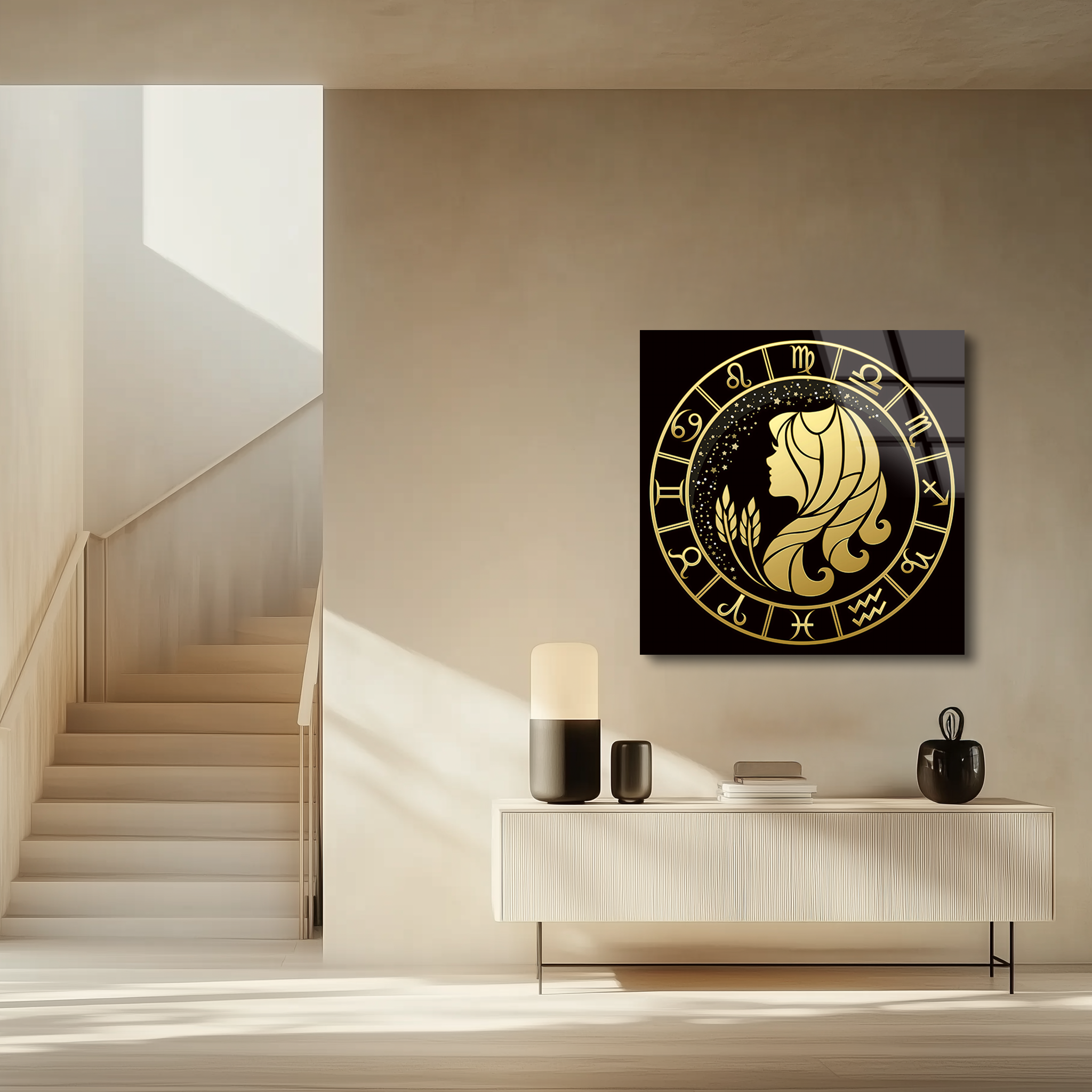Virgo Black & Gold | Premium HD Metal Wall Art