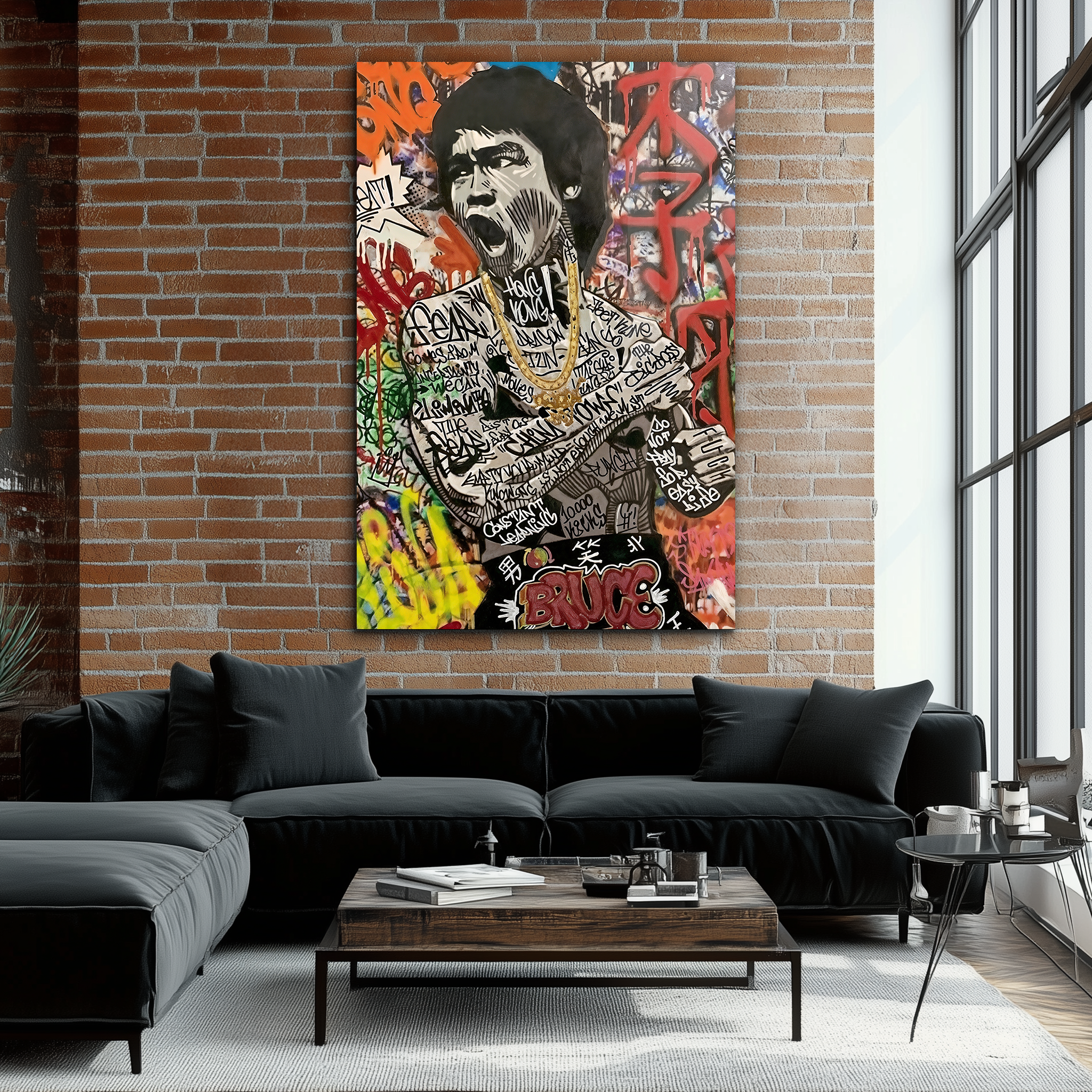 Bruce Lee Painting | Premium HD Metal Wall Art