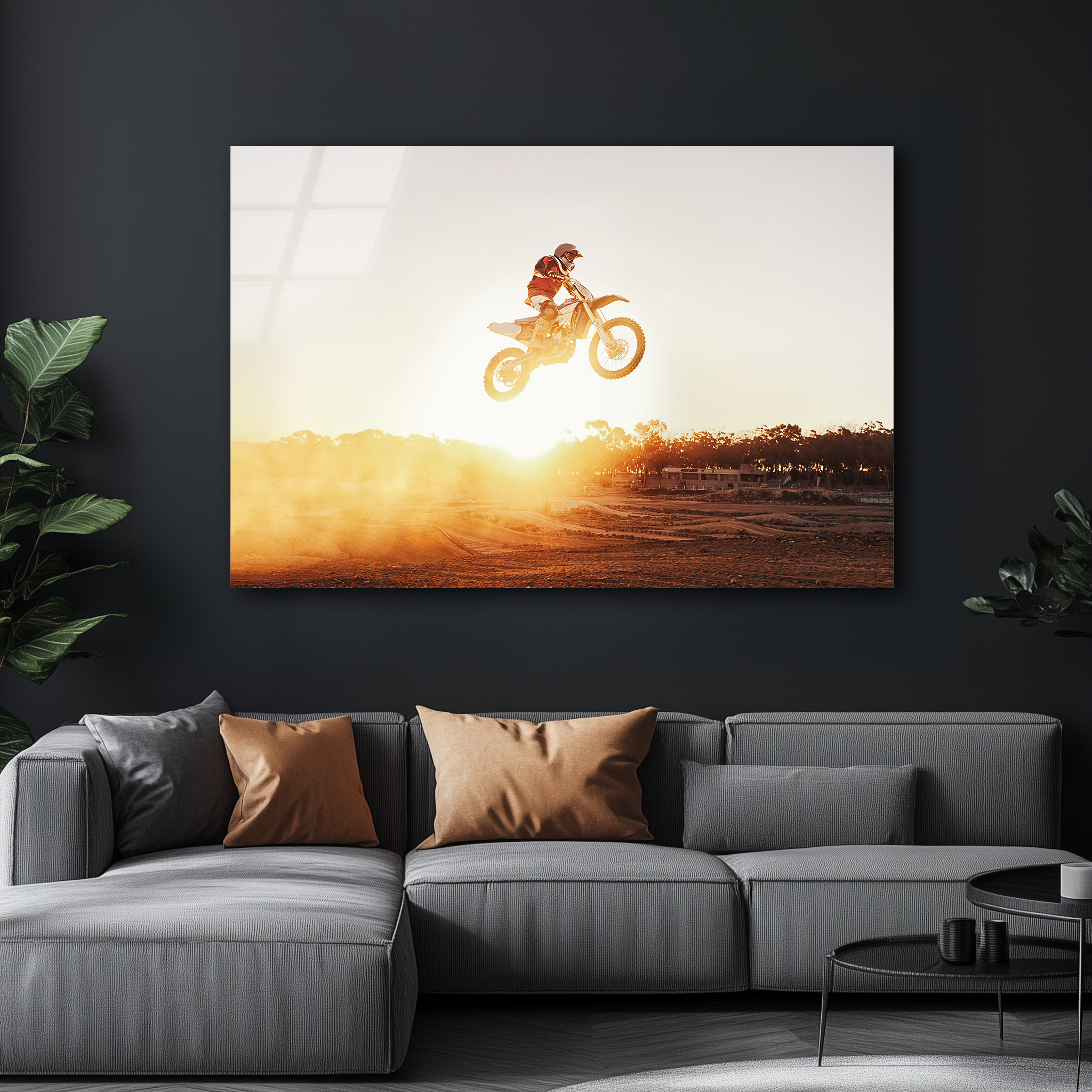 Sunset Stunt Ride | Premium HD Metal Wall Art