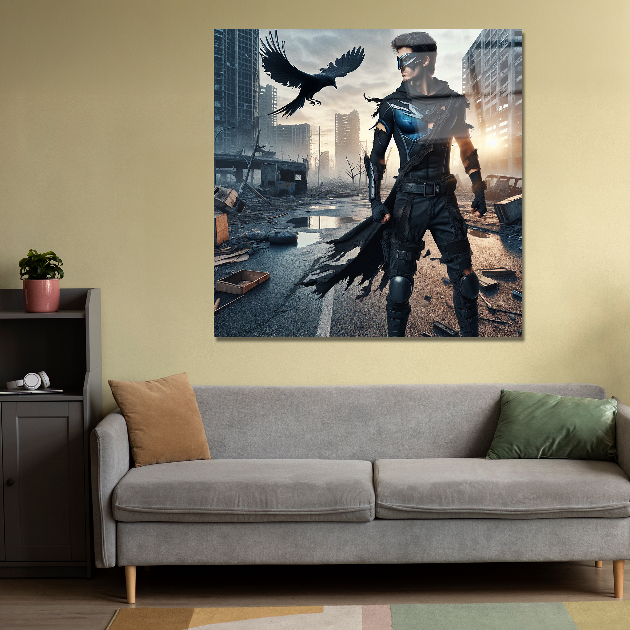 Post-Apocalyptic Nightwing | Premium HD Metal Wall Art