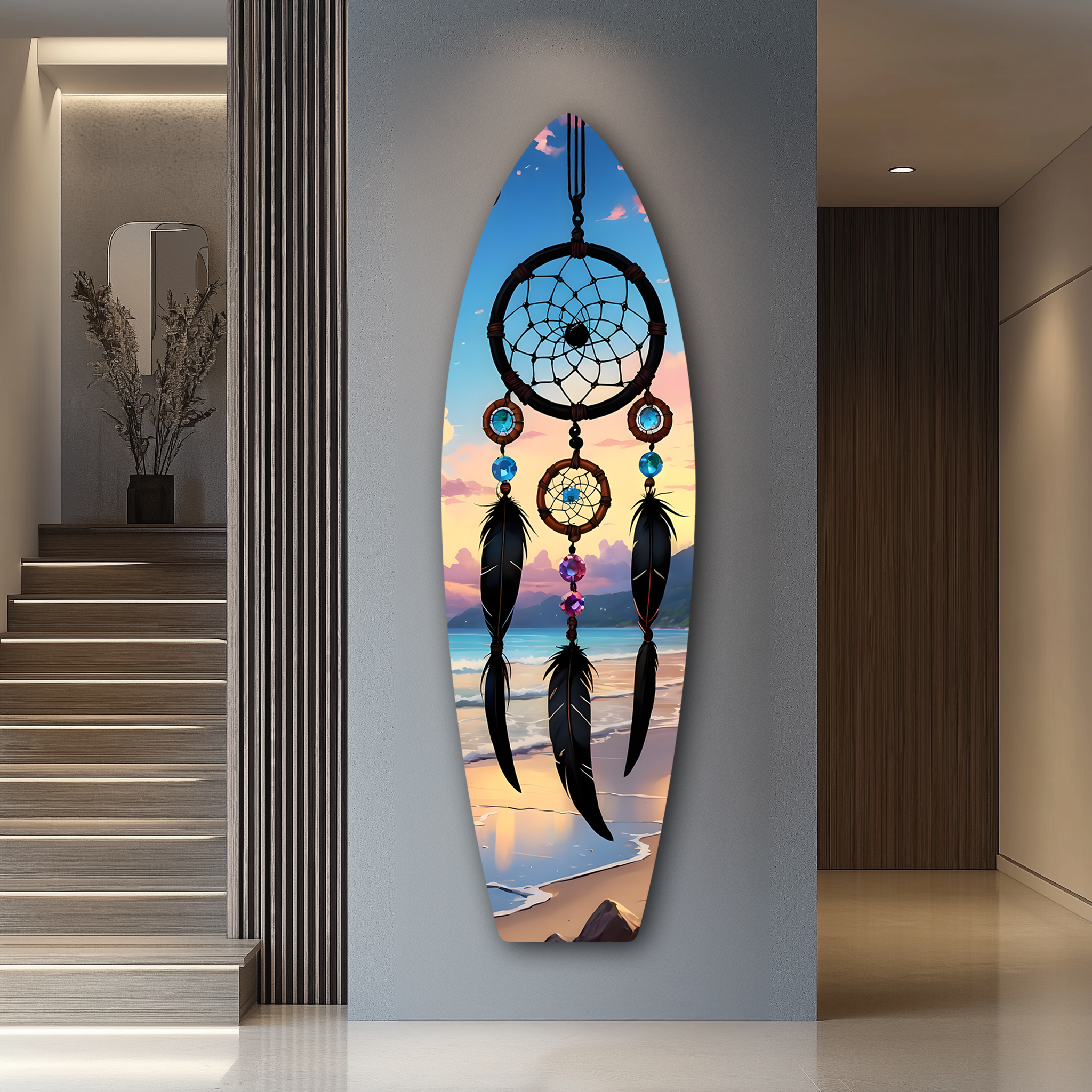 Dreamcatcher by the Sea Surfboard | Premium HD Metal Wall Art