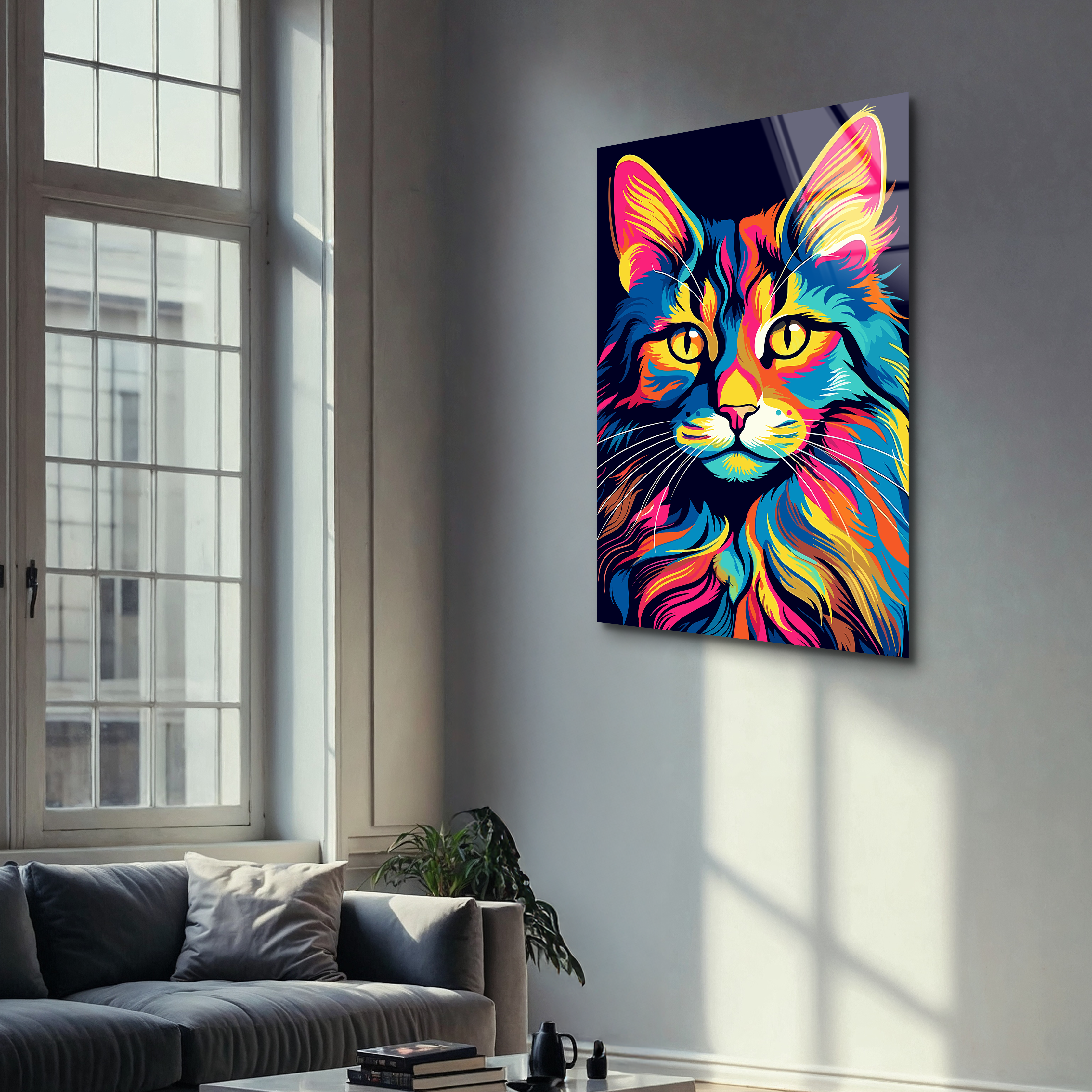 Cat Pop Art | Premium HD Metal Wall Art