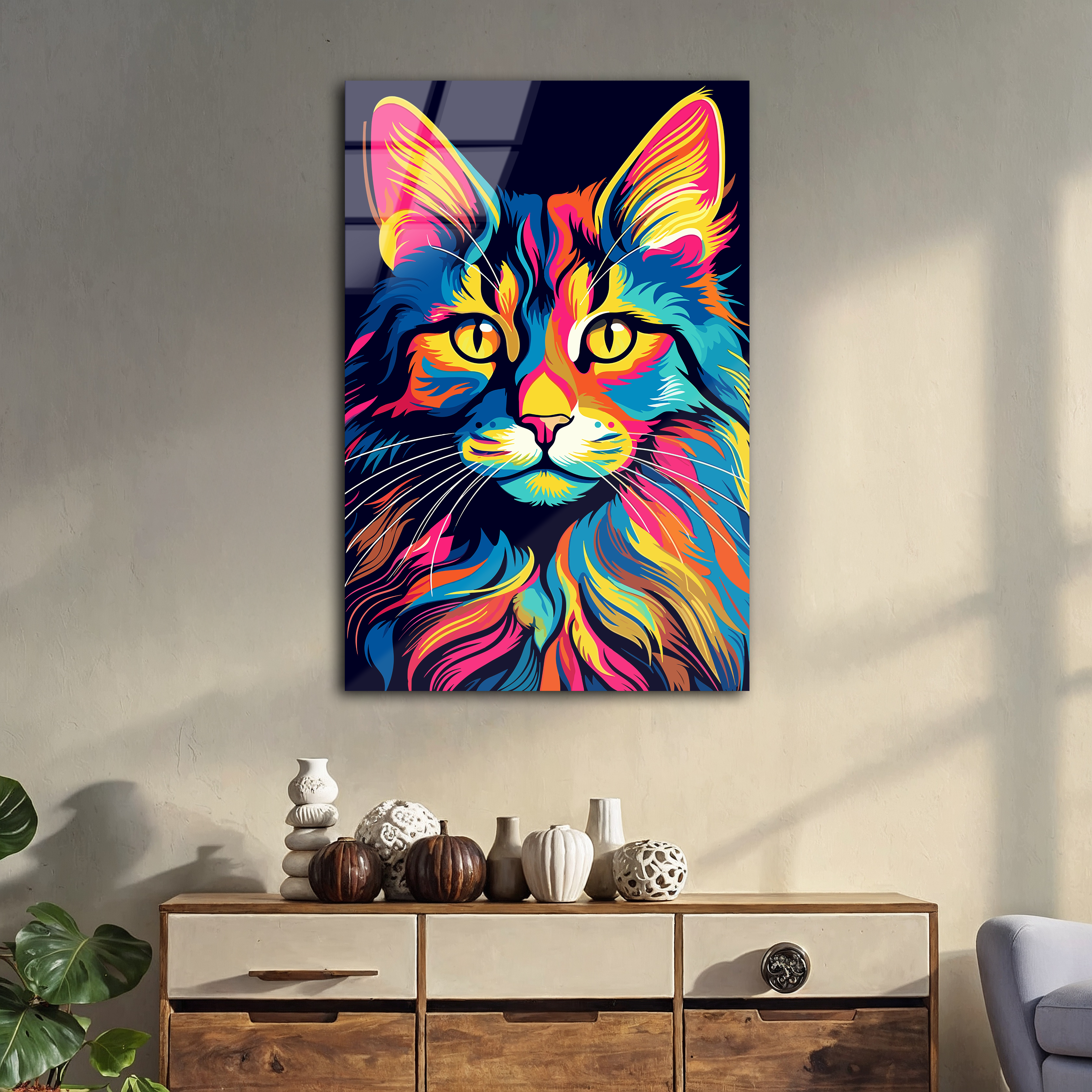 Cat Pop Art | Premium HD Metal Wall Art