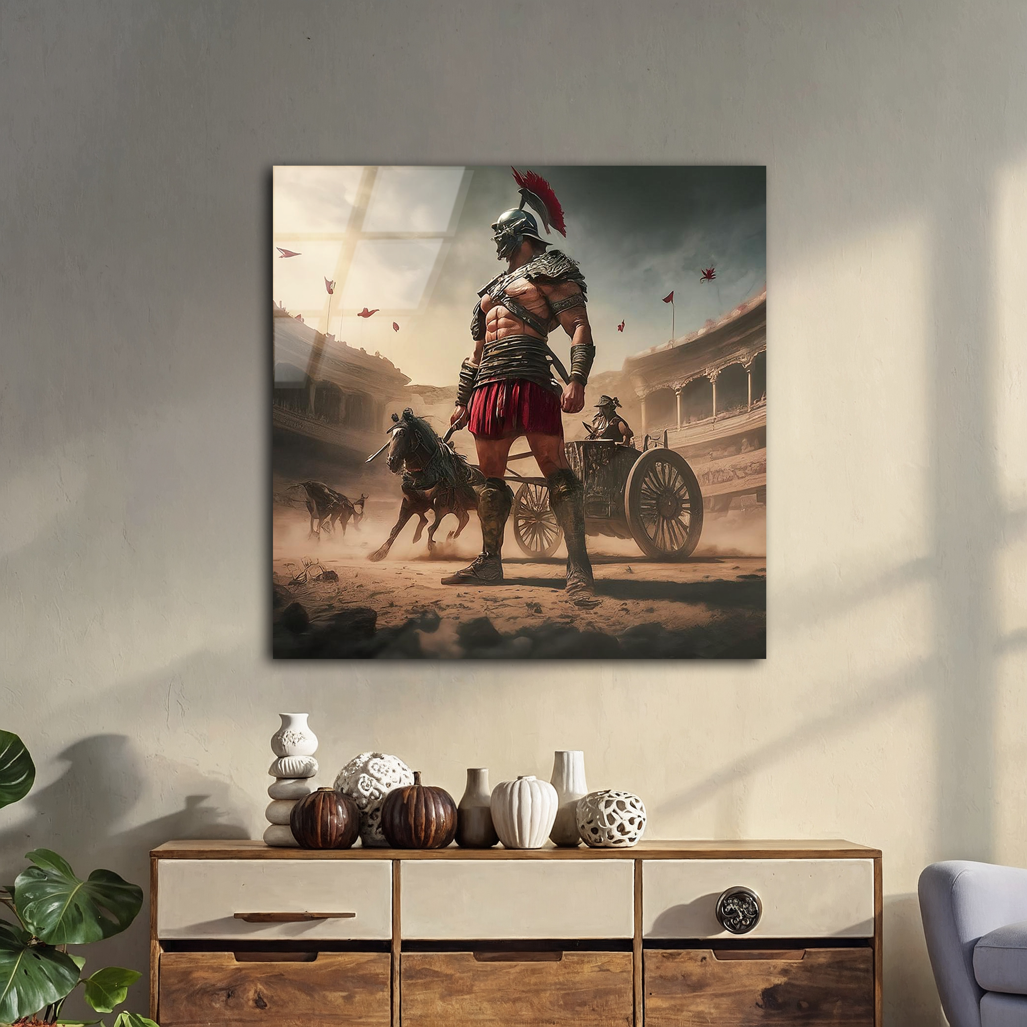 Gladiator Arena Duel | Premium HD Metal Wall Art