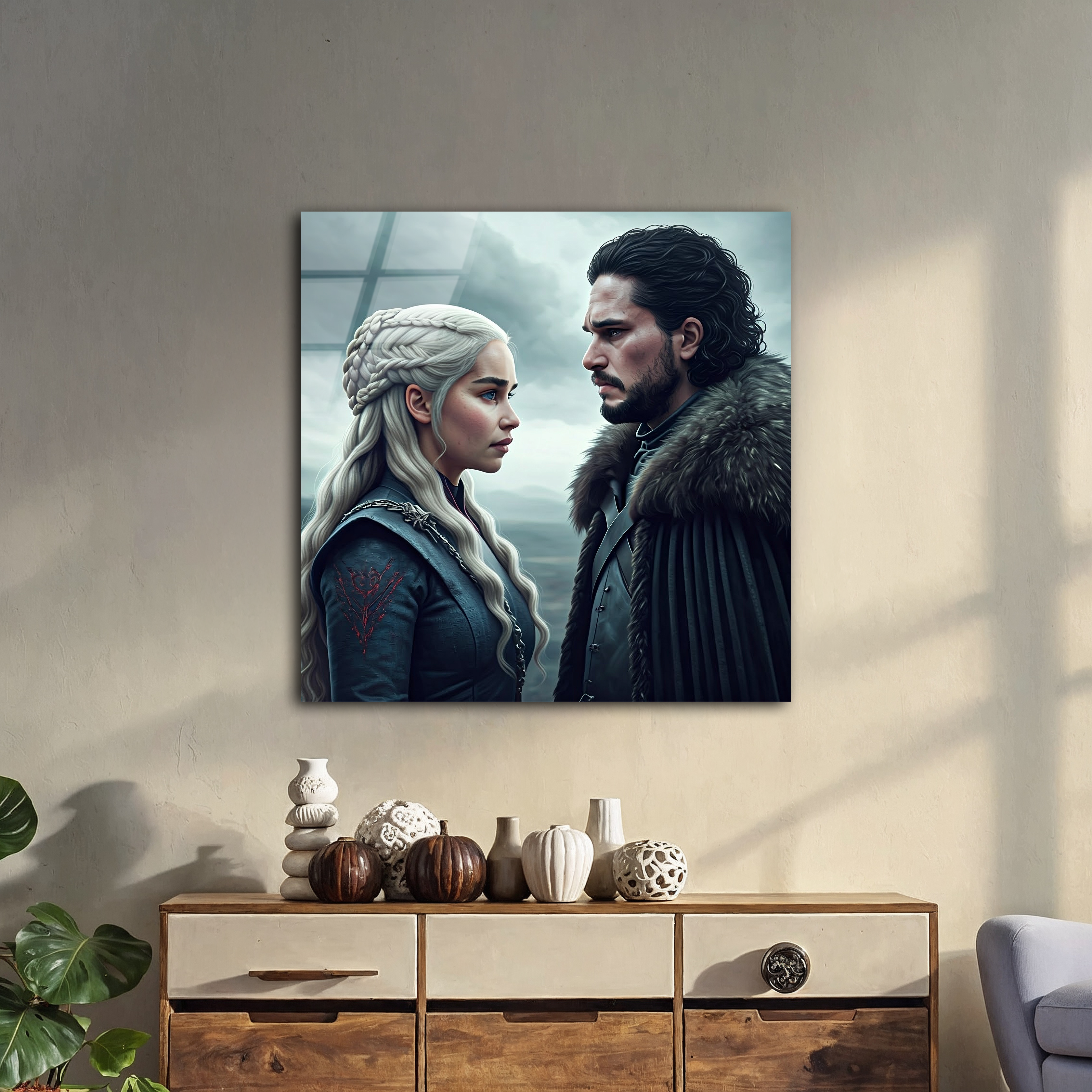 Daenerys Targaryen vs Jon Snow | Premium HD Metal Wall Art