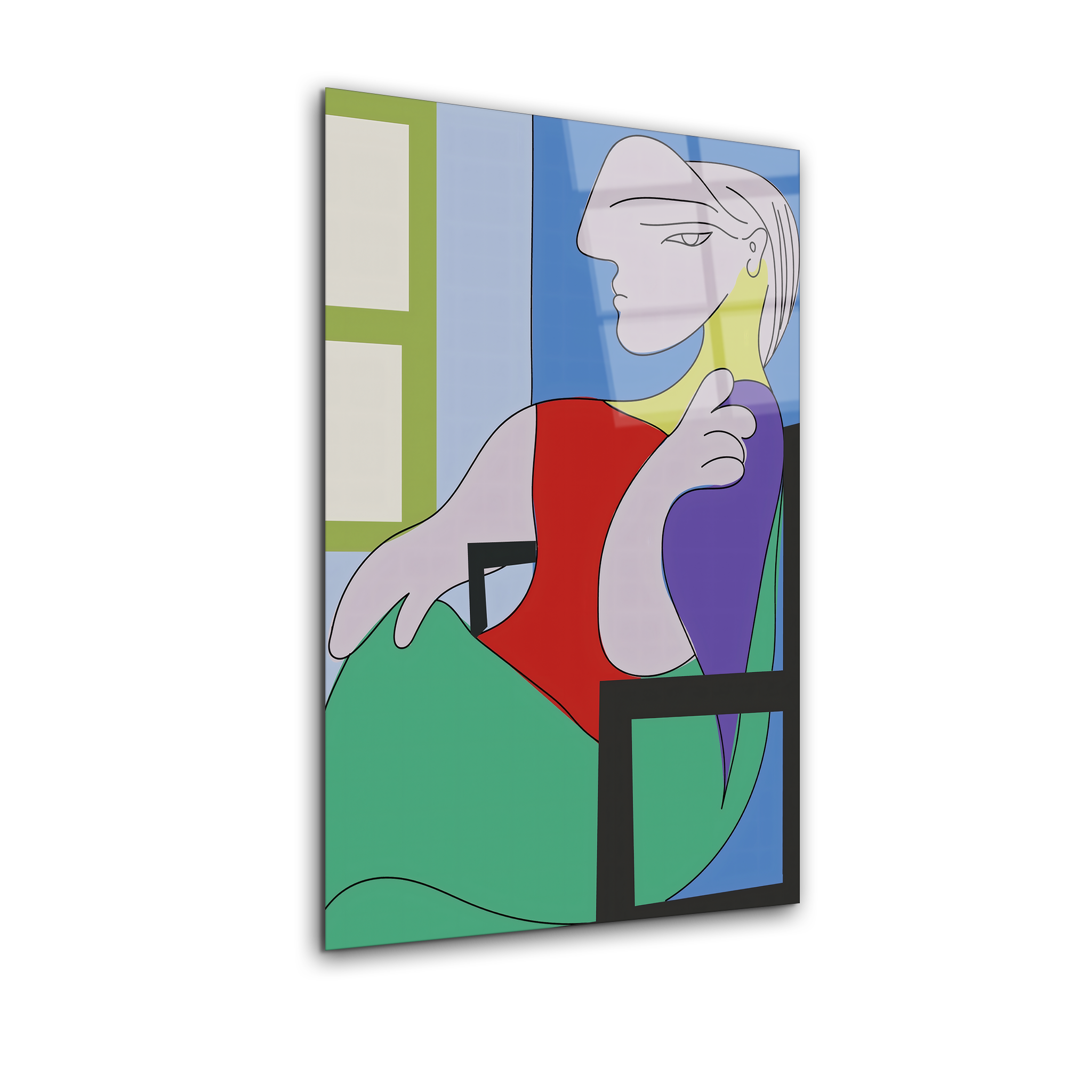 Woman Sitting by the Window by Pablo Picasso | Premium HD Metal Wall Art