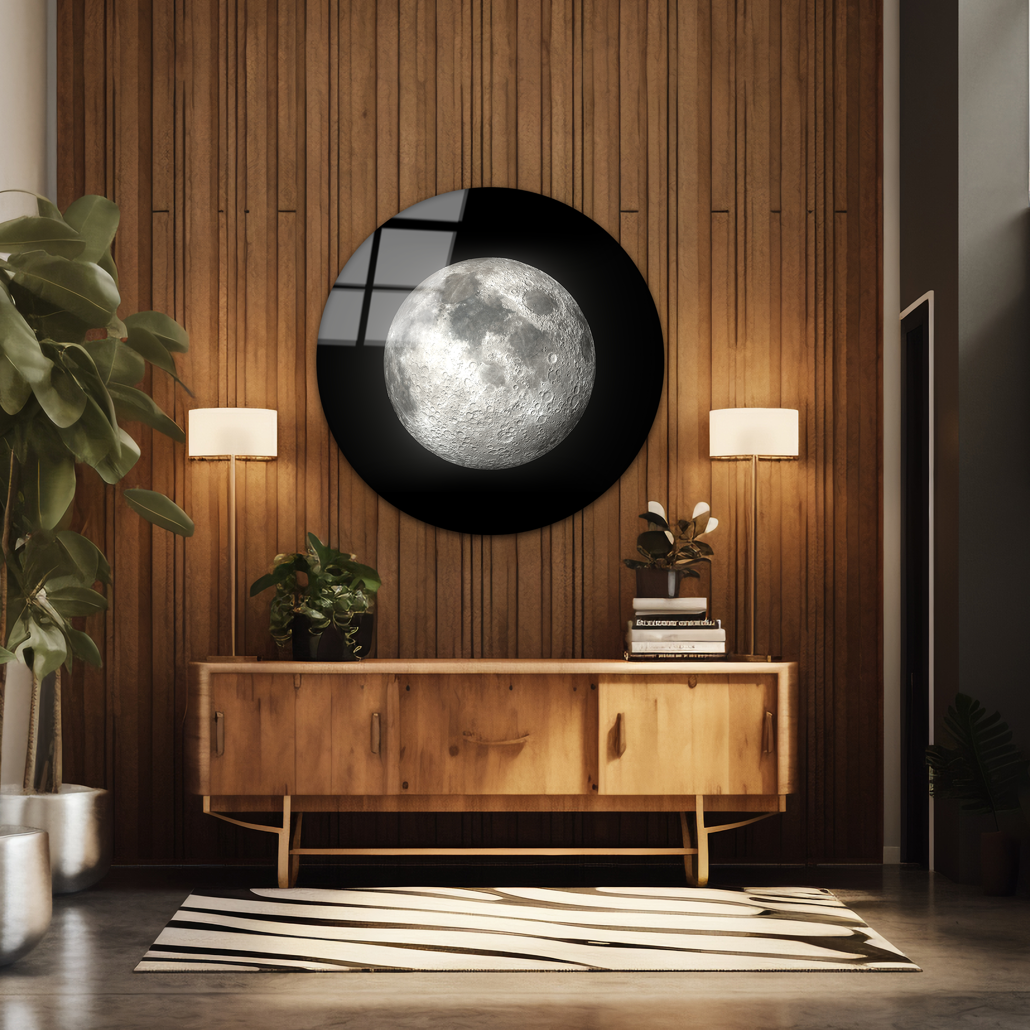 Glowing Moon | Premium HD Round Wall Art
