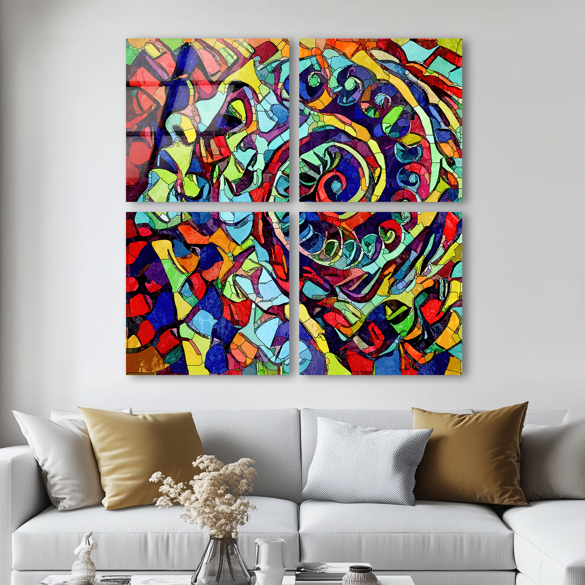 Mega Size Colorful Spiral Quatro | Premium HD Metal Wall Art