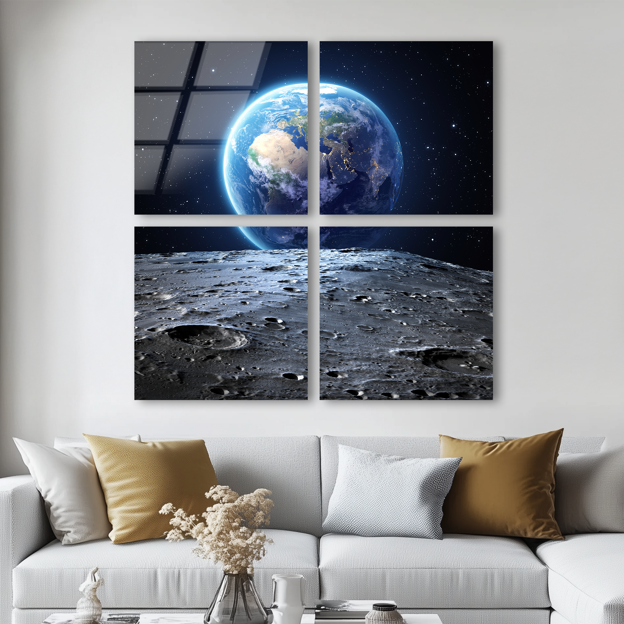 Mega Size Earth Quatro | Premium HD Metal Wall Art