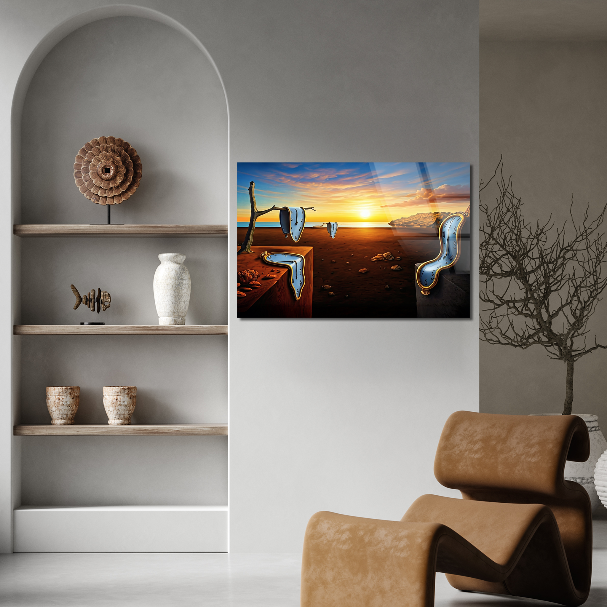 Melting Time Inspired by Salvador Dalí | Premium HD Metal Wall Art