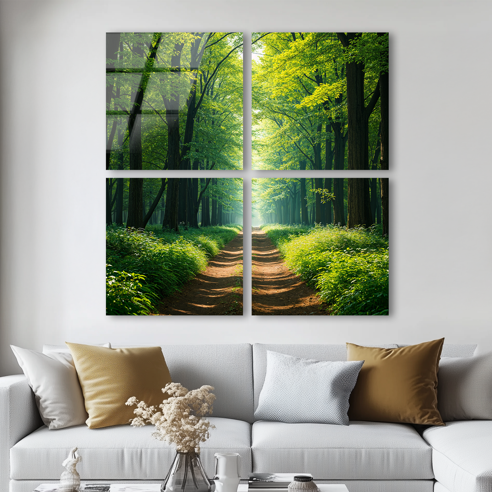Mega Size Green Alley Quatro | Premium HD Metal Wall Art